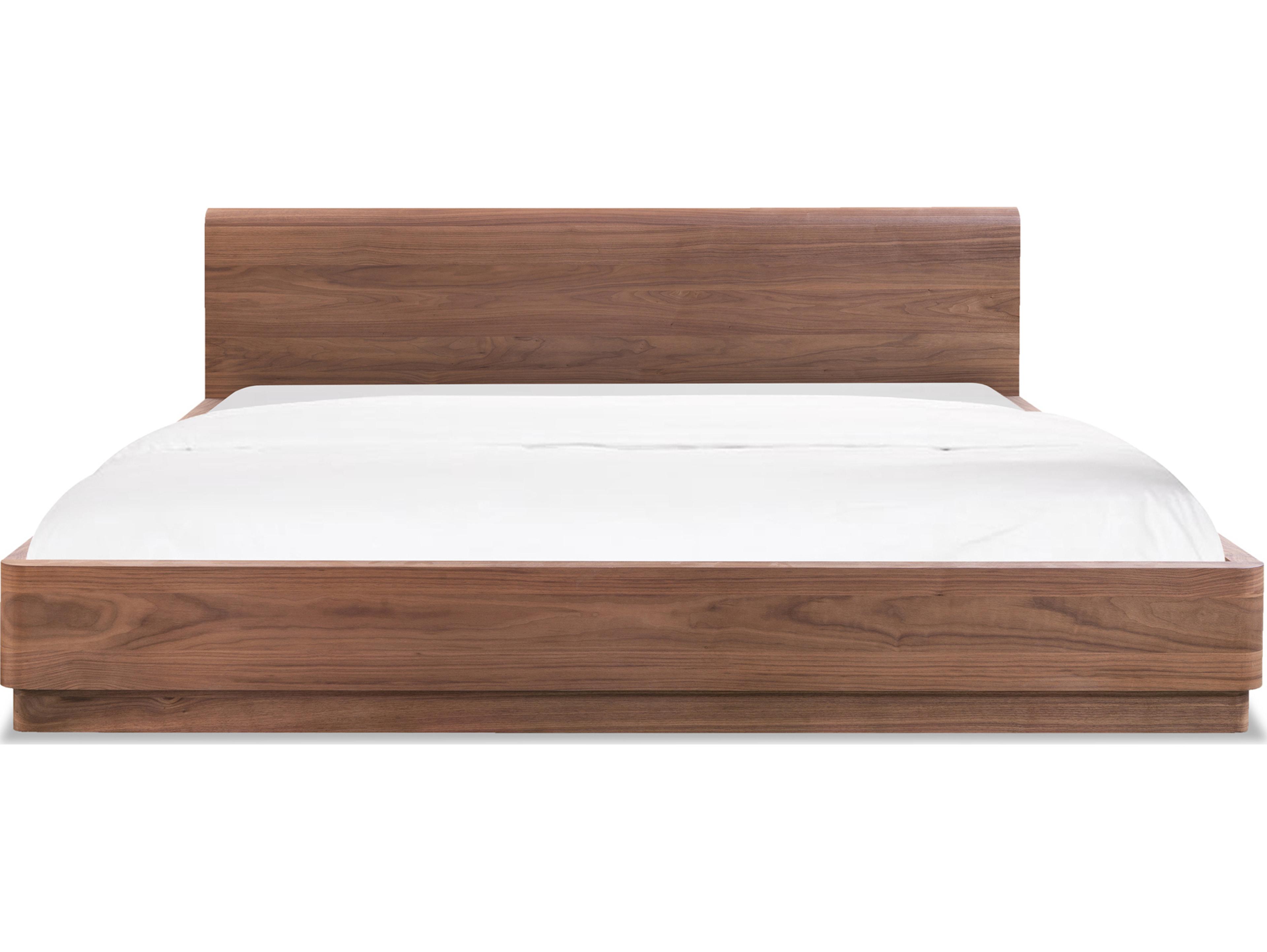 Moe's Home Round Off Natural Walnut Brown Ply Wood King Platform Bed