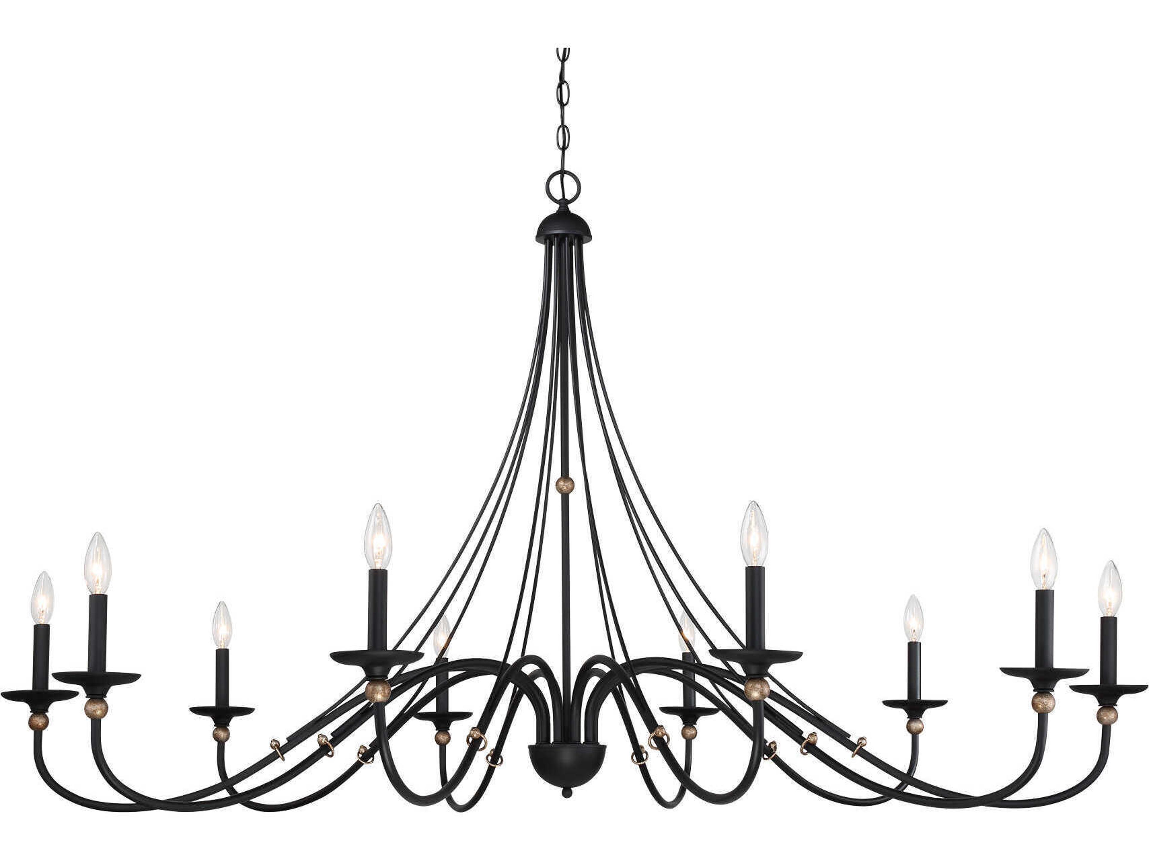 Minka Lavery Westchester County 10-Light Sand Coal Skyline Gold Leaf Black Candelabra Chandelier