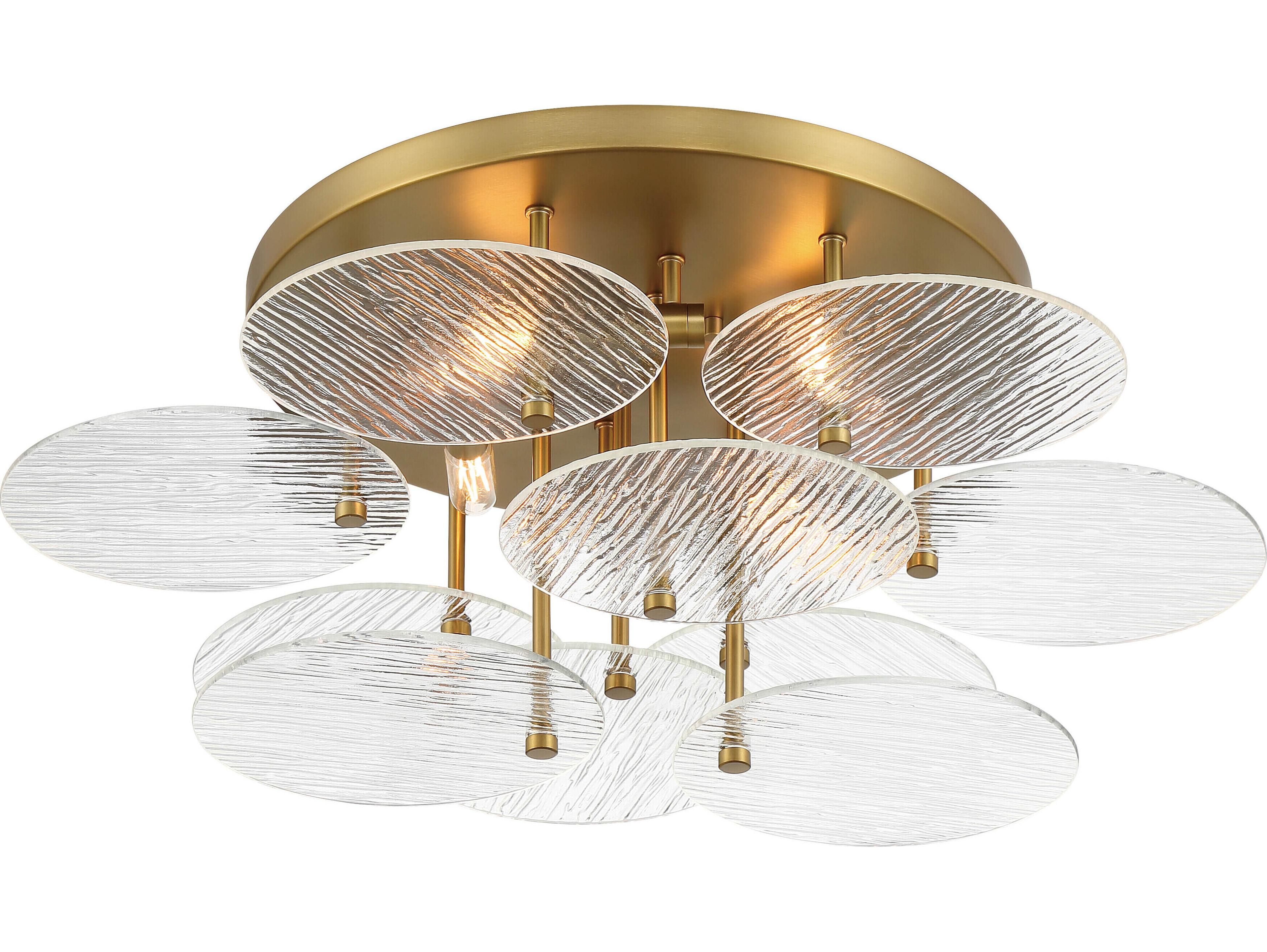 Minka Lavery Artze 4-Light Soft Brass Glass Semi Flush Mount