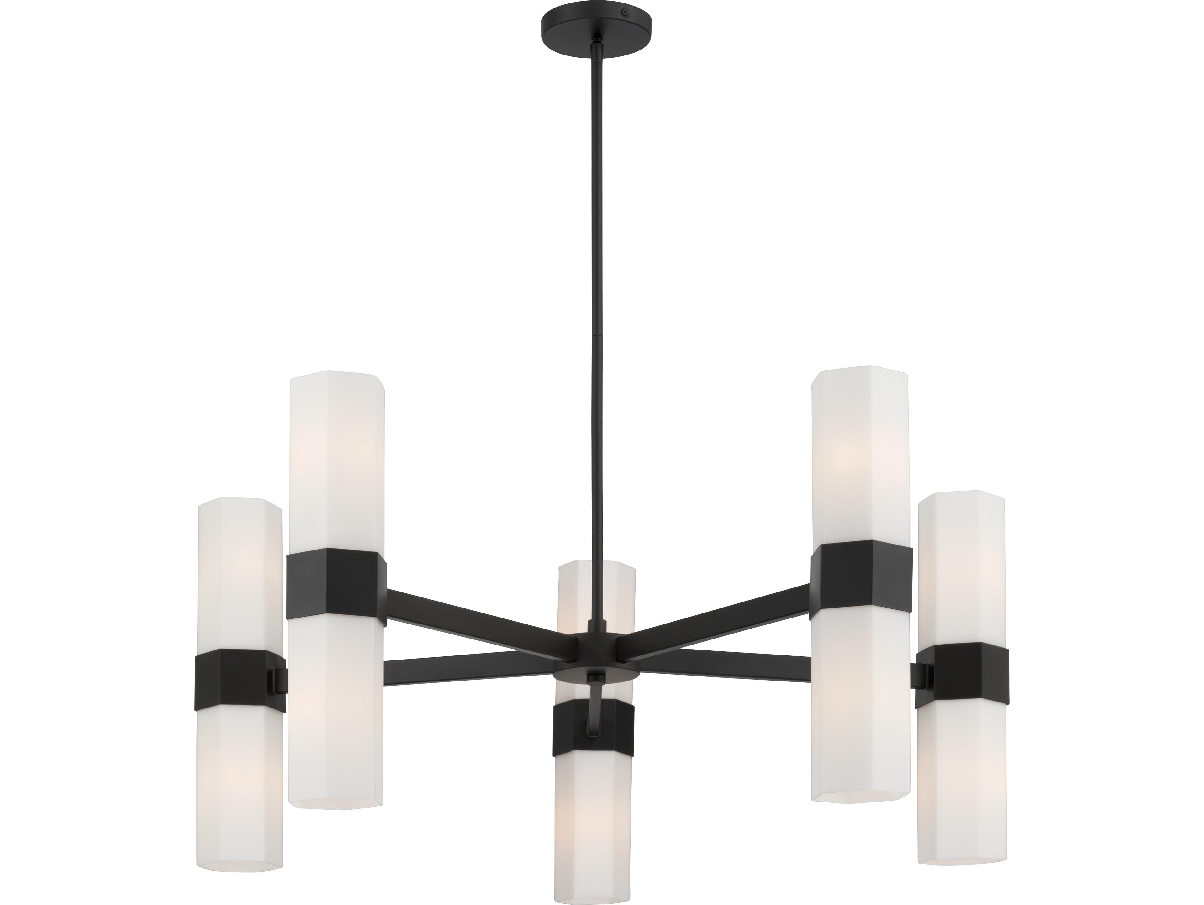 Minka Lavery Delgada 10-Light Dark Matte Black Cylinder Chandelier