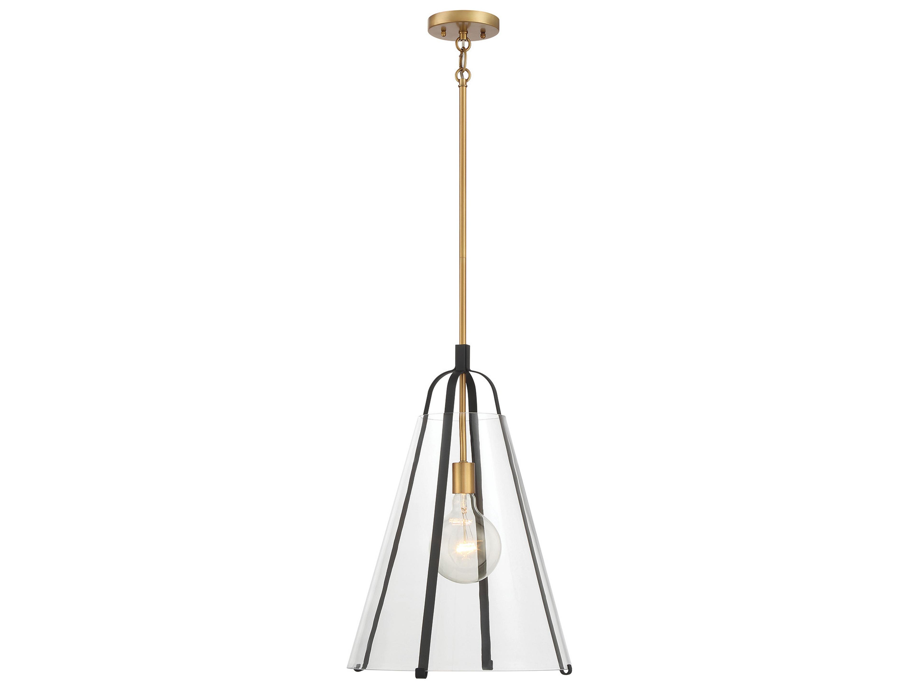 Minka Lavery Paxos 1-Light Legacy Brass Sand Coal Pendant