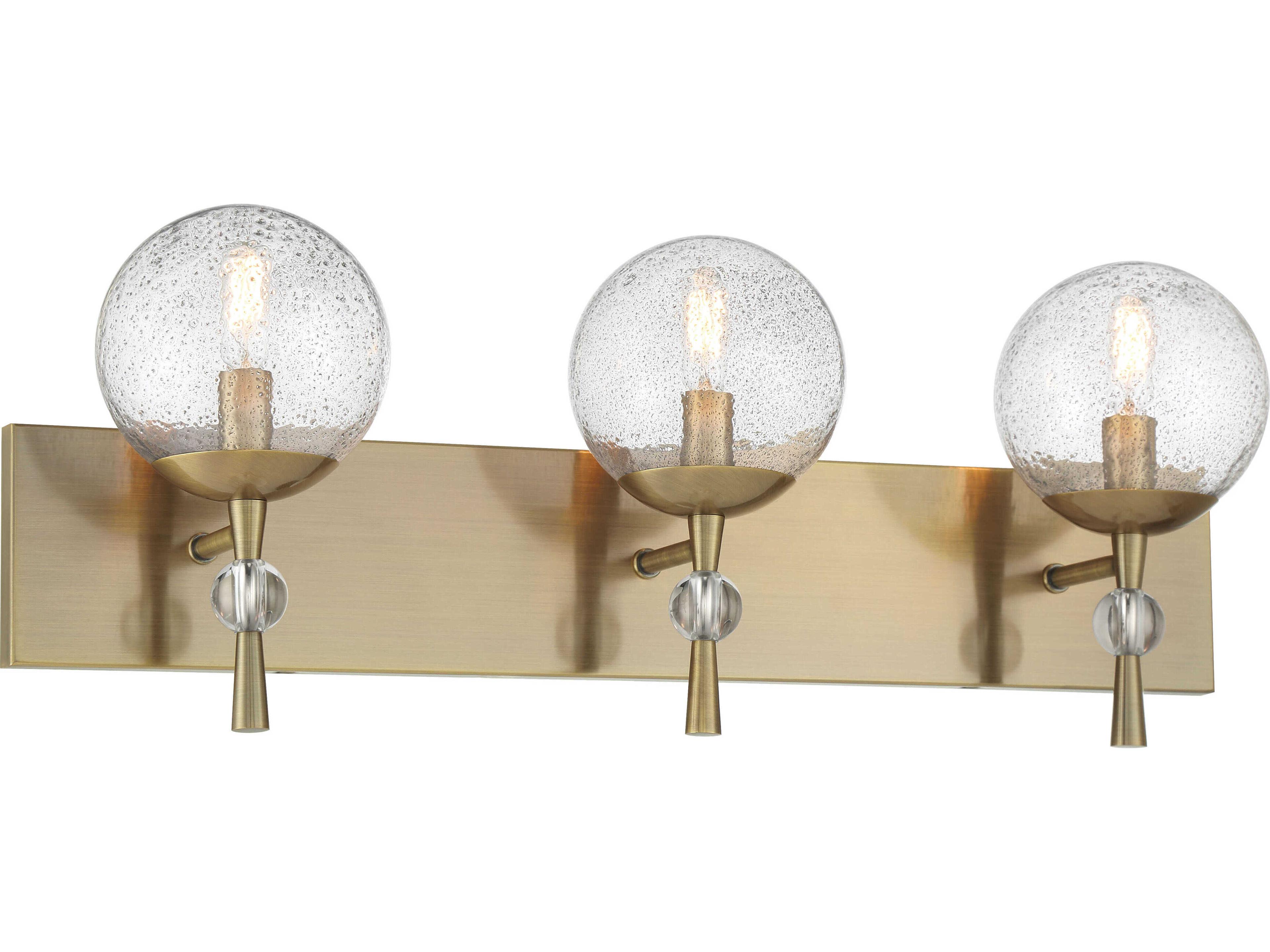 Minka Lavery Populuxe 3-Light Oxidized Aged Brass Glass Vanity Light