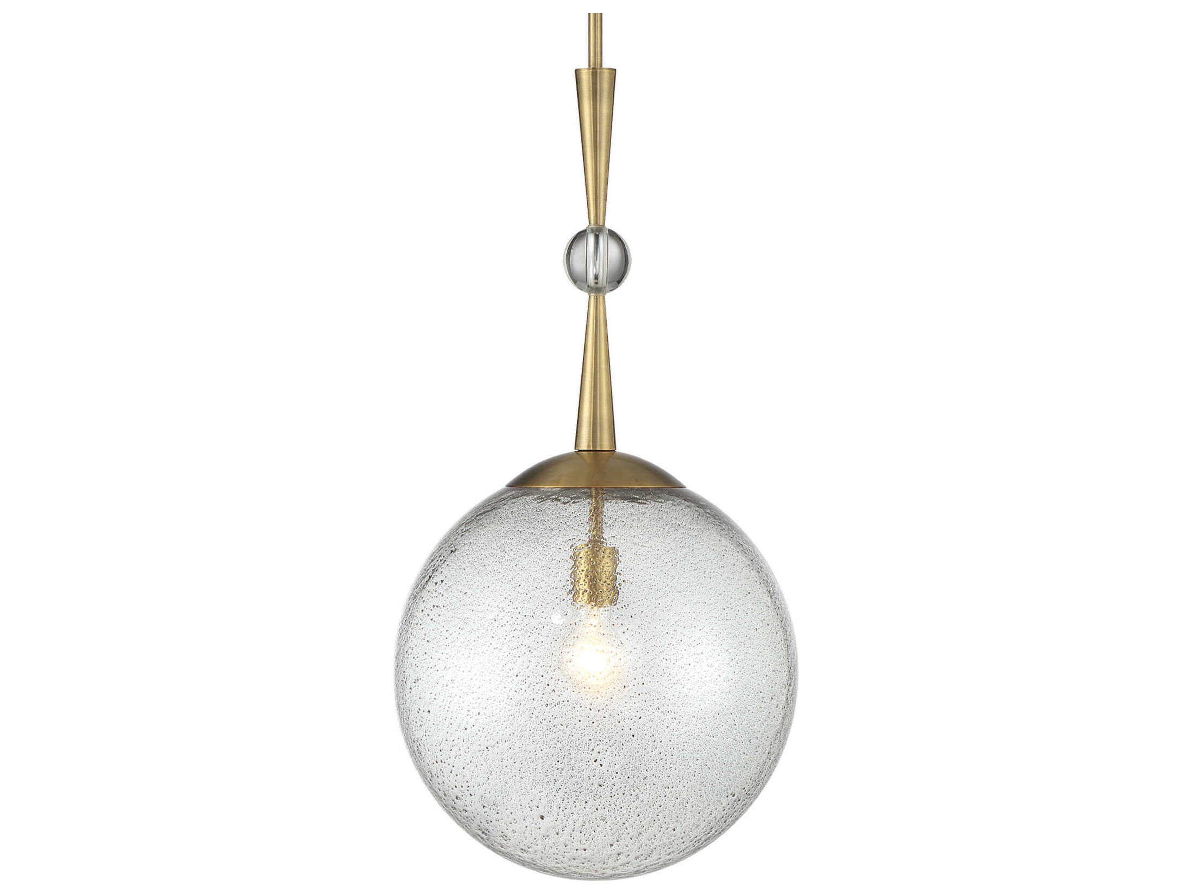 Minka Lavery Populuxe 1-Light Oxidized Aged Brass Glass Mini Pendant