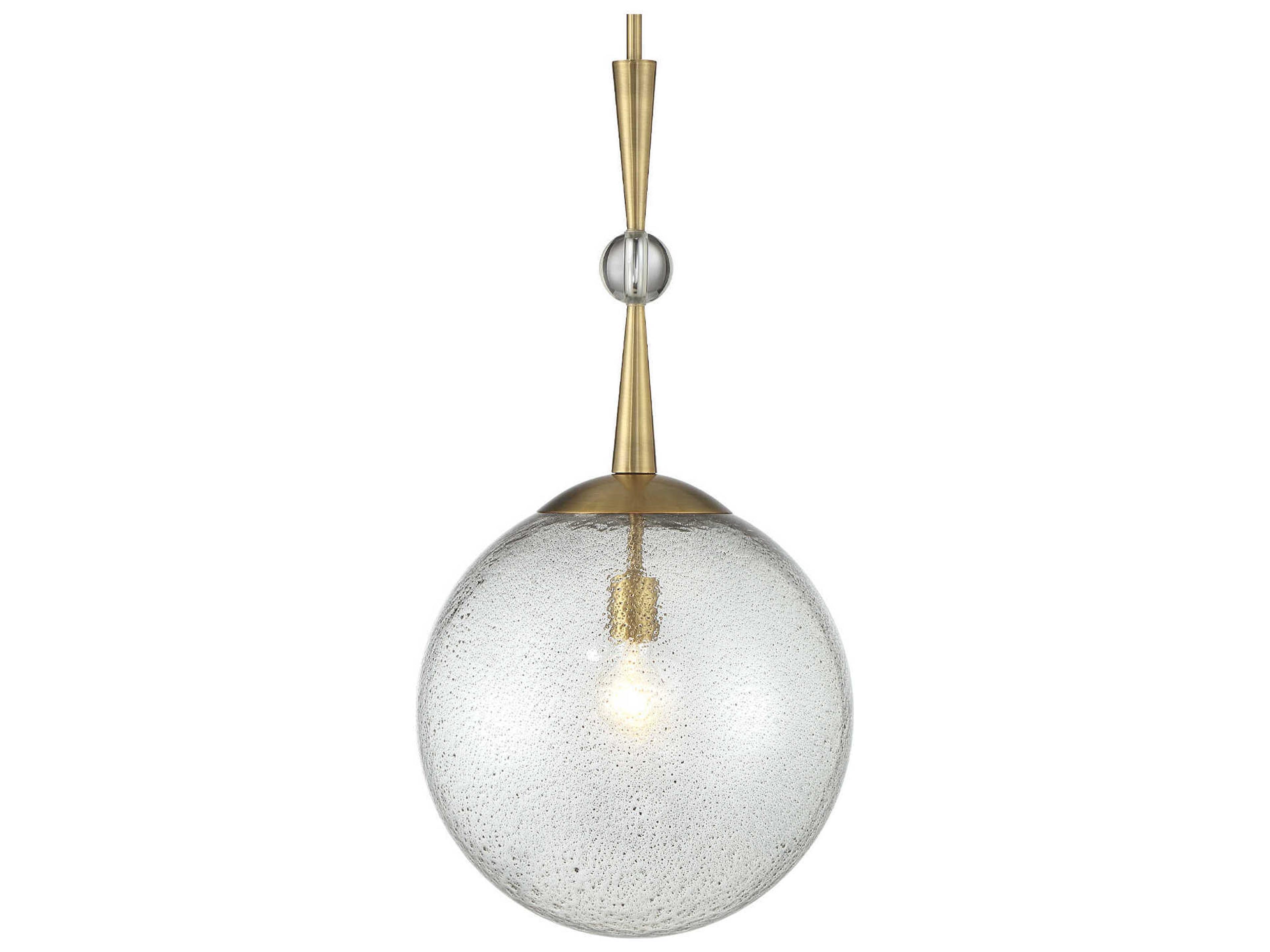 Minka Lavery Populuxe 1-Light Oxidized Aged Brass Glass Pendant