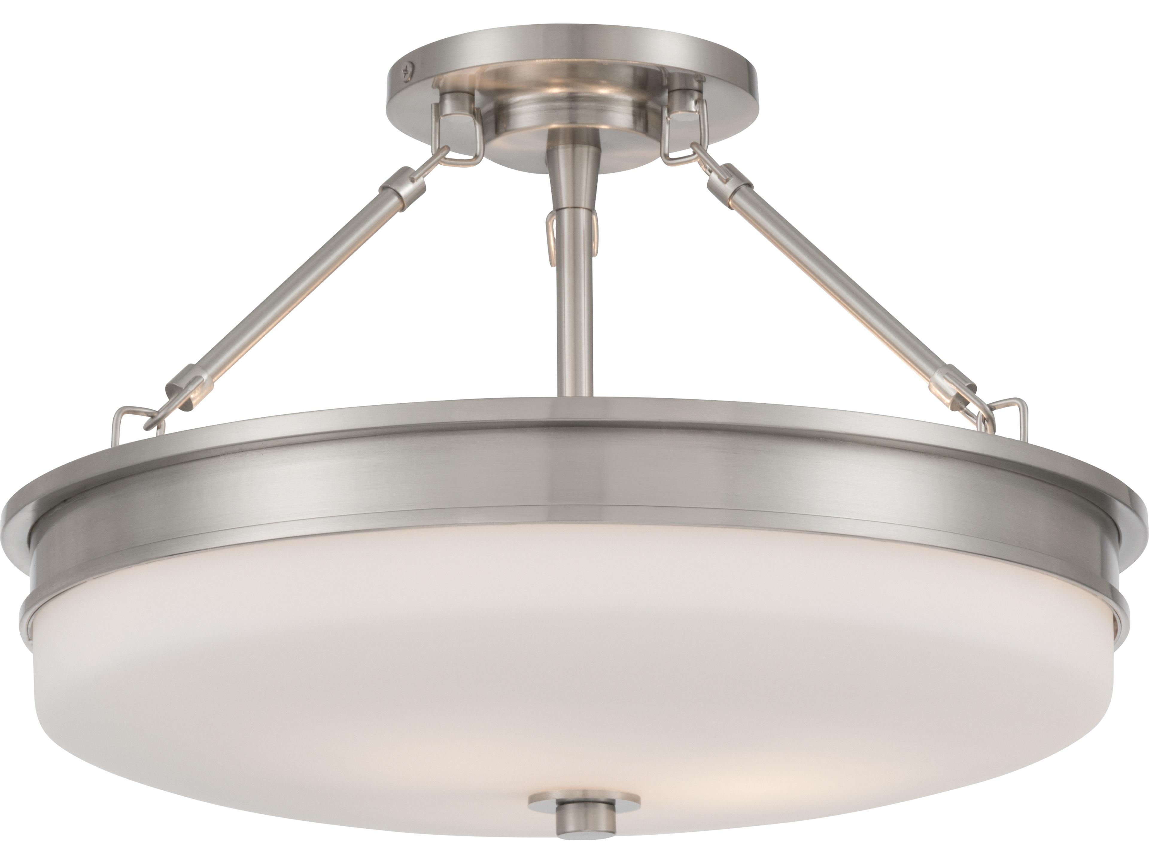Minka Lavery Halora 3-Light Brushed Nickel Round Semi Flush Mount