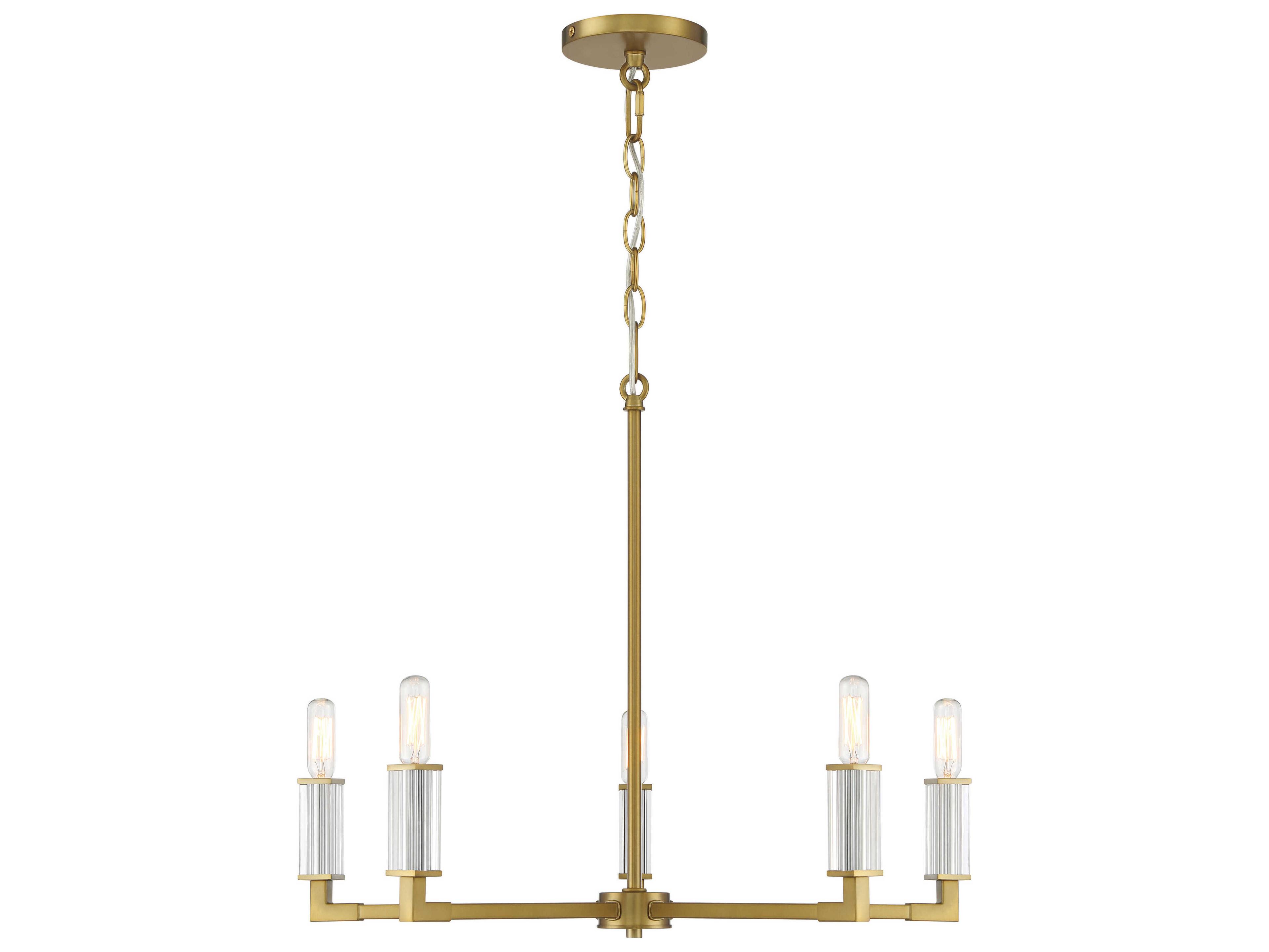 Minka Lavery Oro District 5-Light Soft Brass Candelabra Chandelier