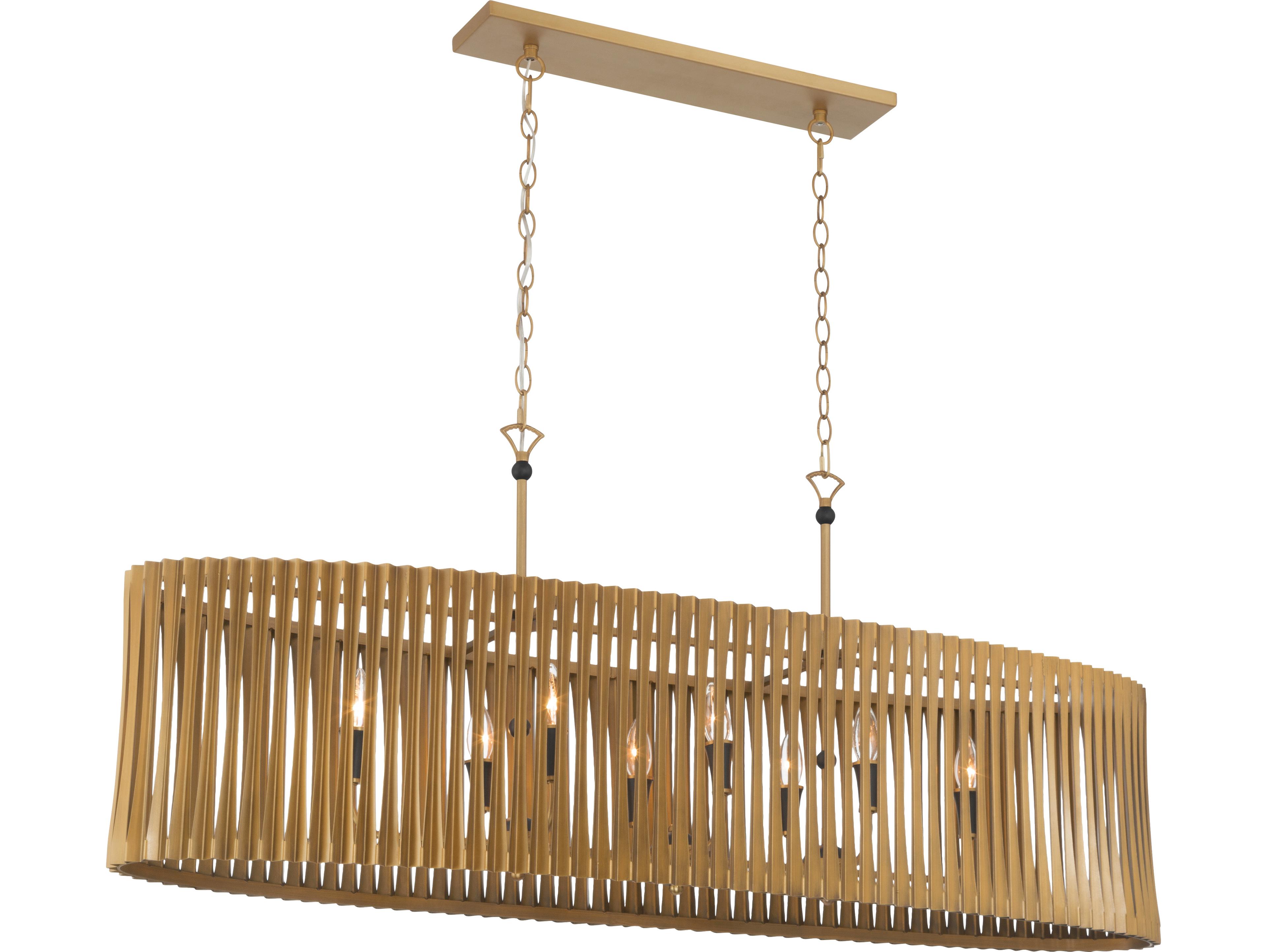 Minka Lavery Aven 8-Light Sand Coal Black Brass Island Pendant