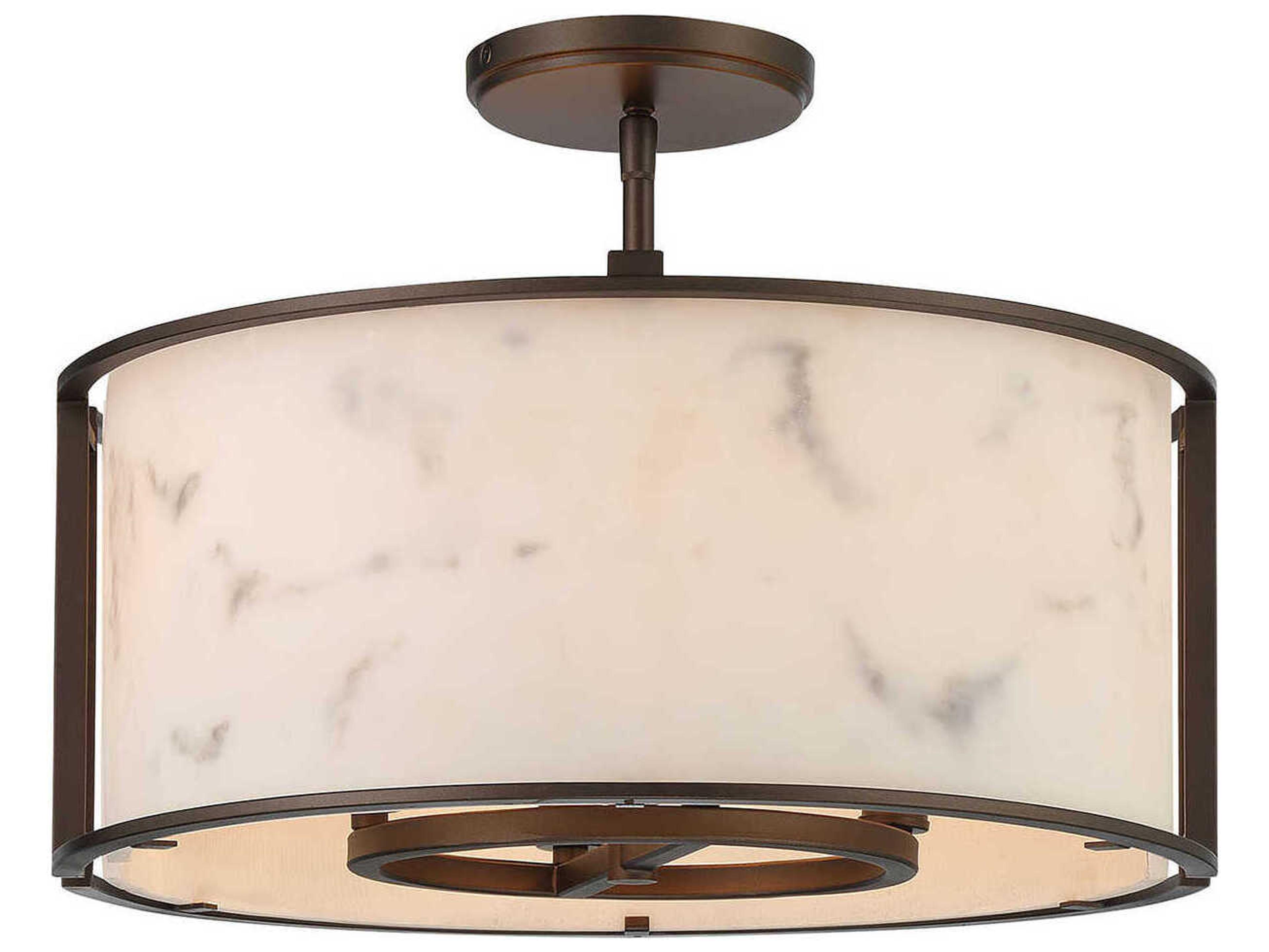 Minka Lavery Buchanan 4-Light Hellenic Bronze Drum Semi Flush Mount