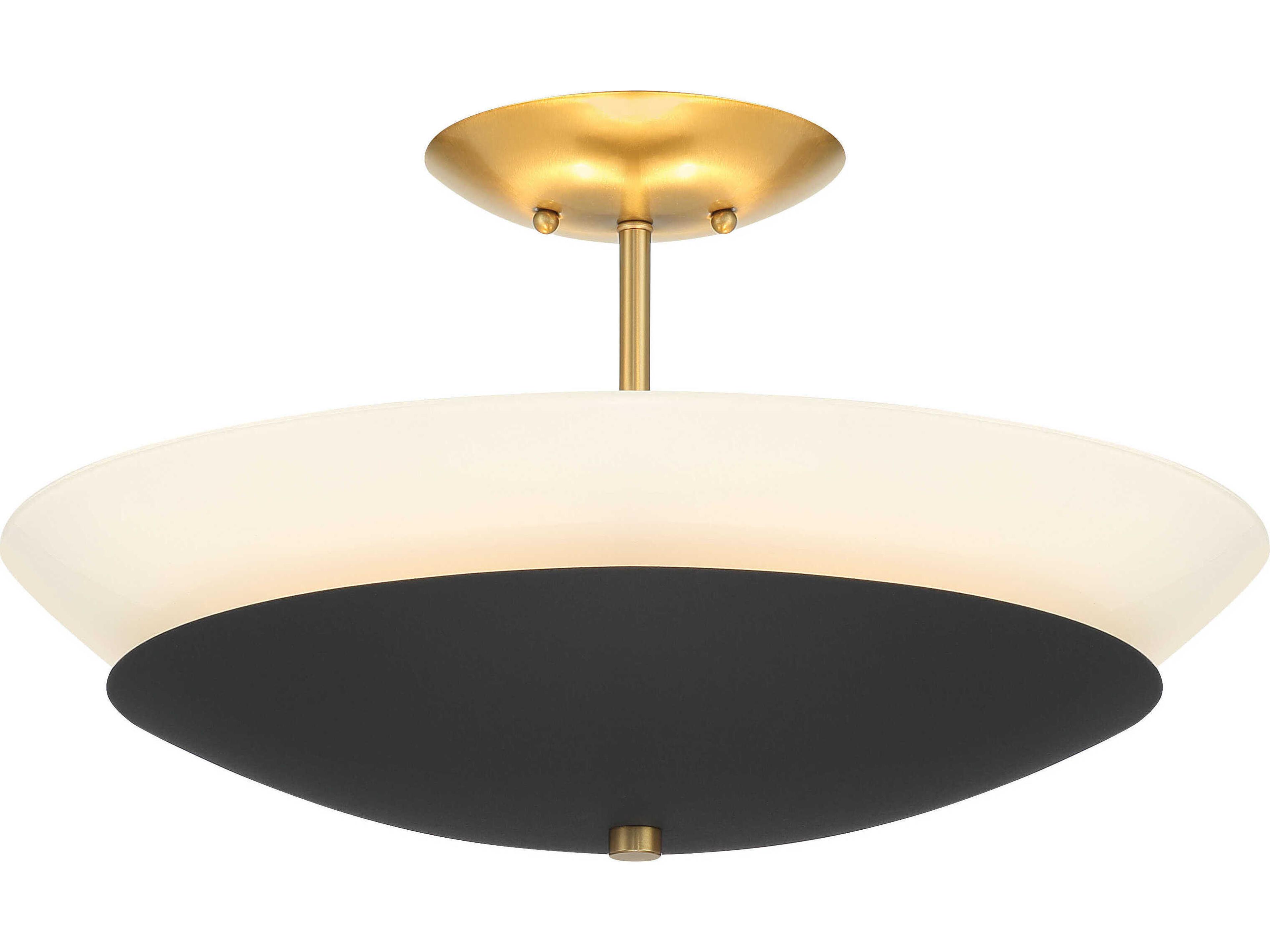 Minka Lavery Bax 3-Light Sand Coal Soft Brass Bowl Semi Flush Mount