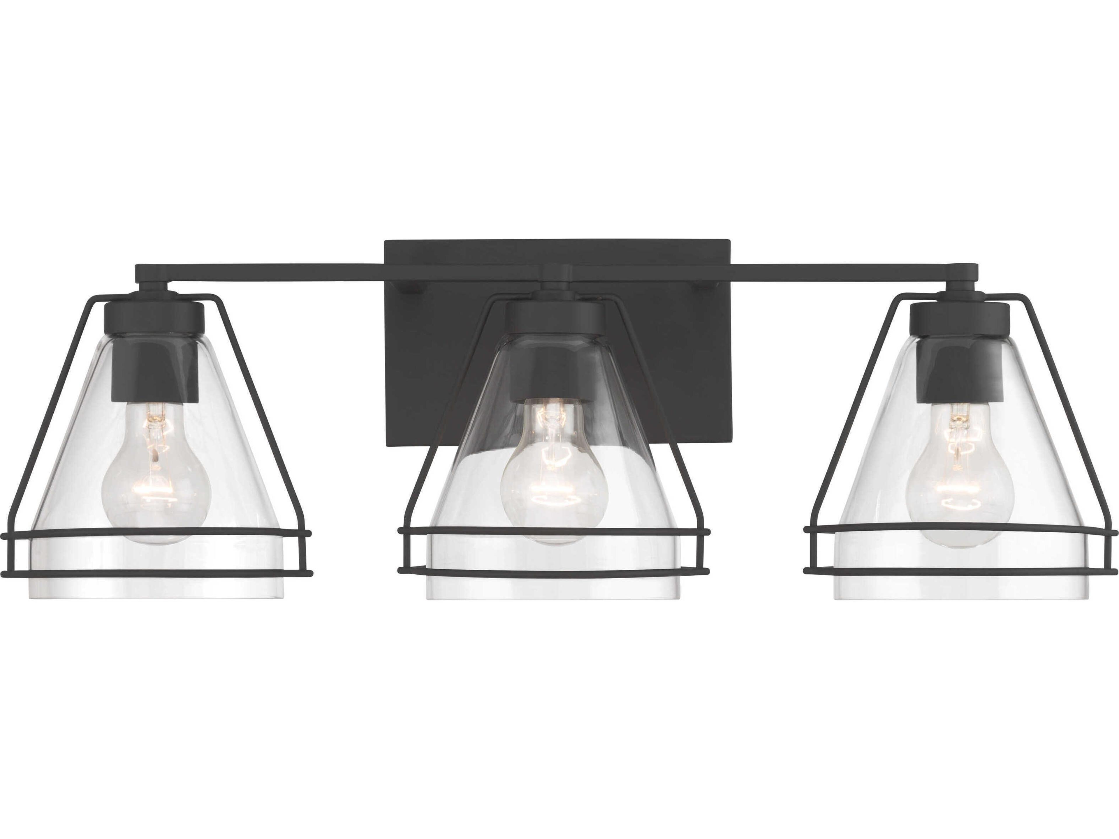 Minka Lavery Lorenth 3-Light Dark Matte Black Vanity Light