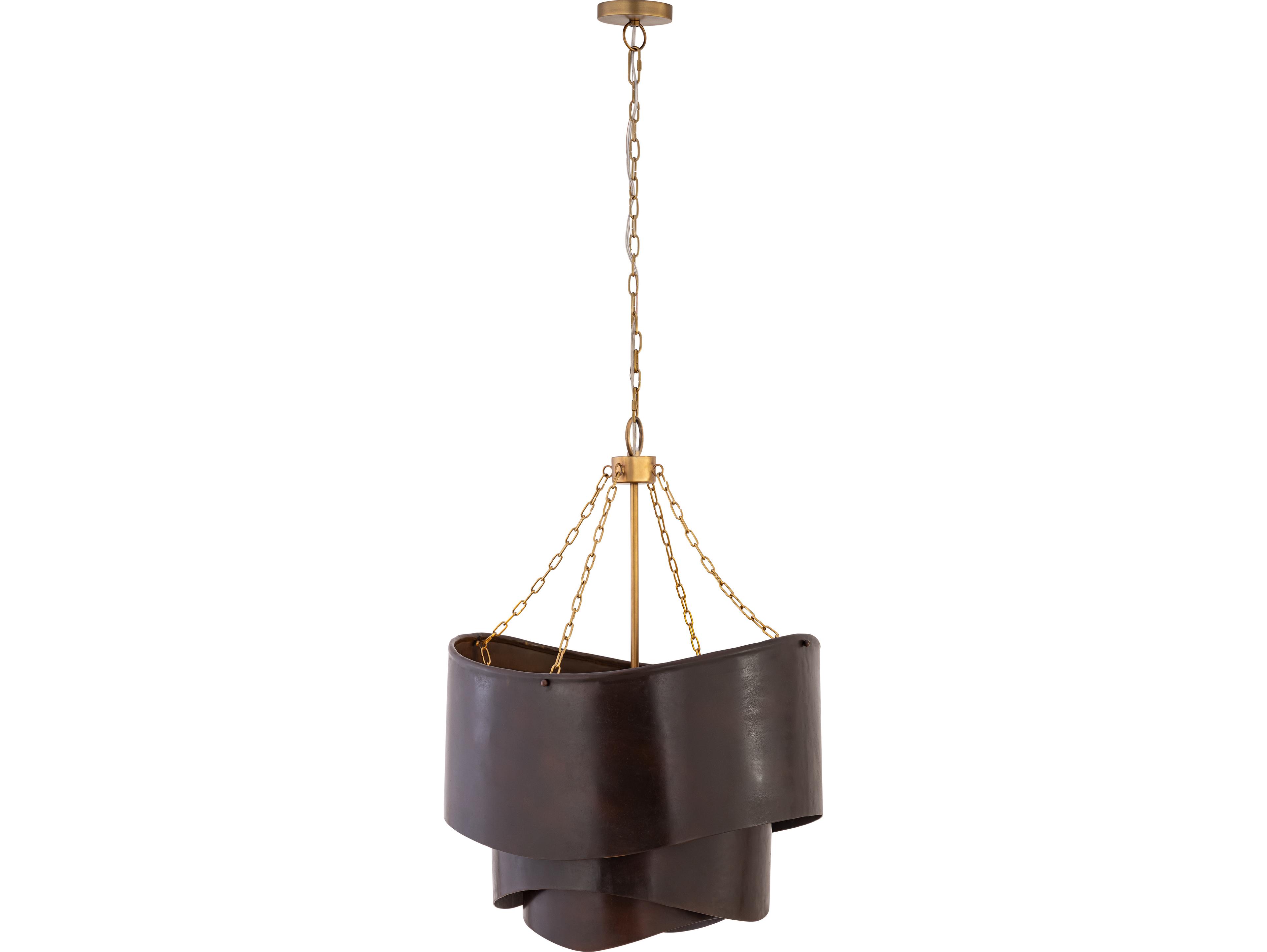 Minka Lavery Zyra 3-Light Legacy Brass Bronze Geometric Tiered Pendant