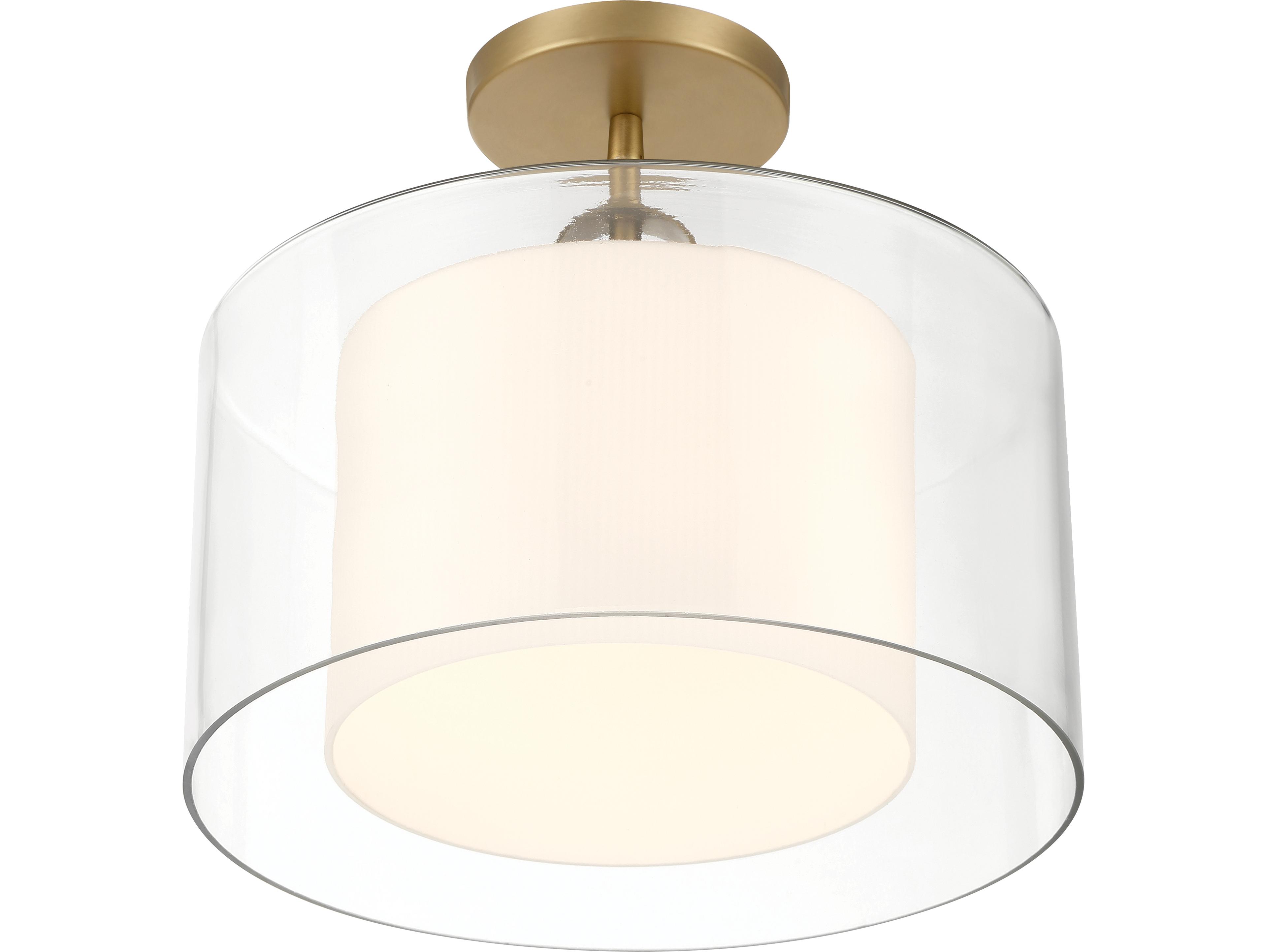 Minka Lavery Seville 1-Light Legacy Brass Drum Semi Flush Mount