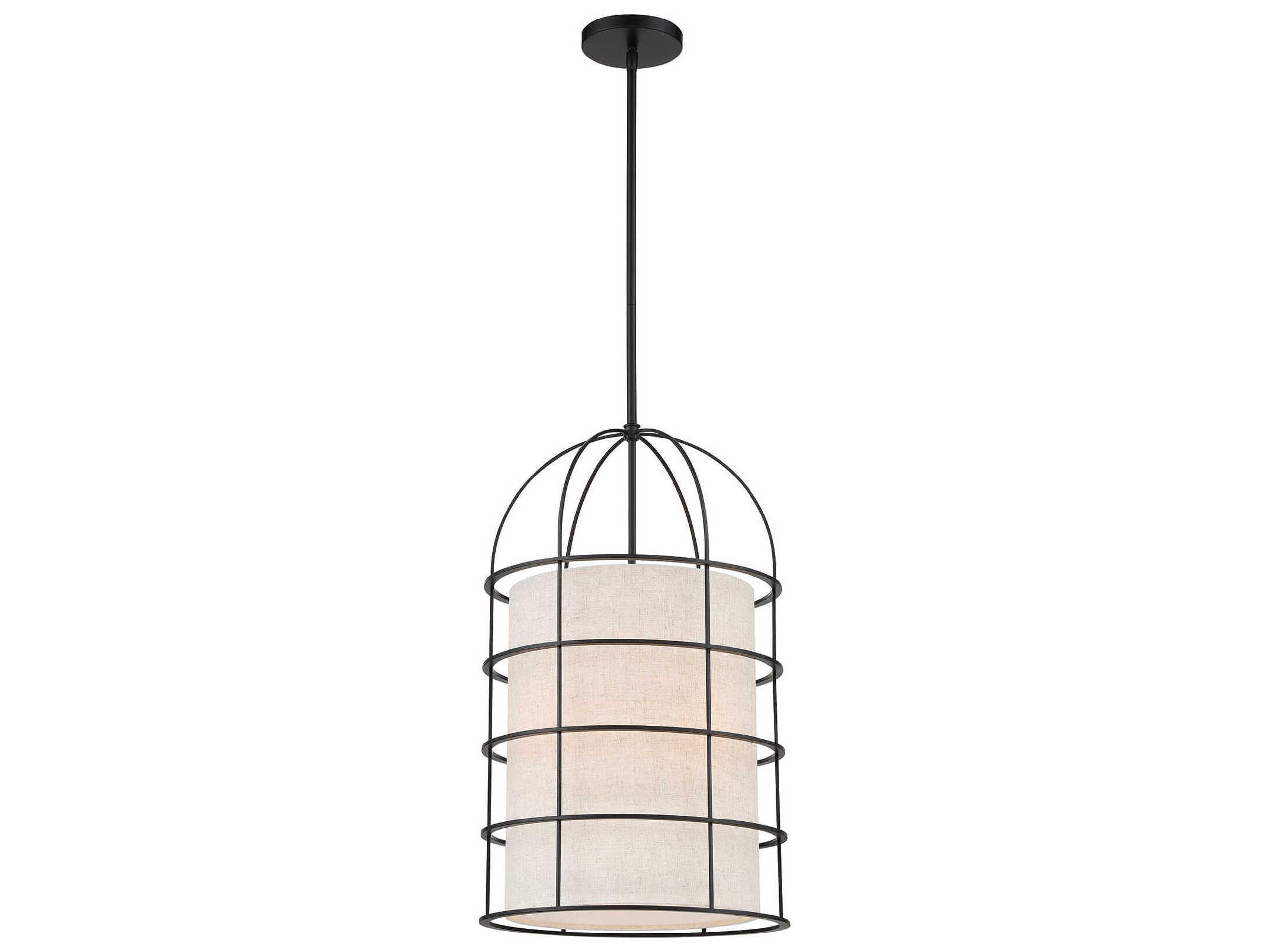 Minka Lavery Gateway Park 4-Light Coal Black Drum Pendant
