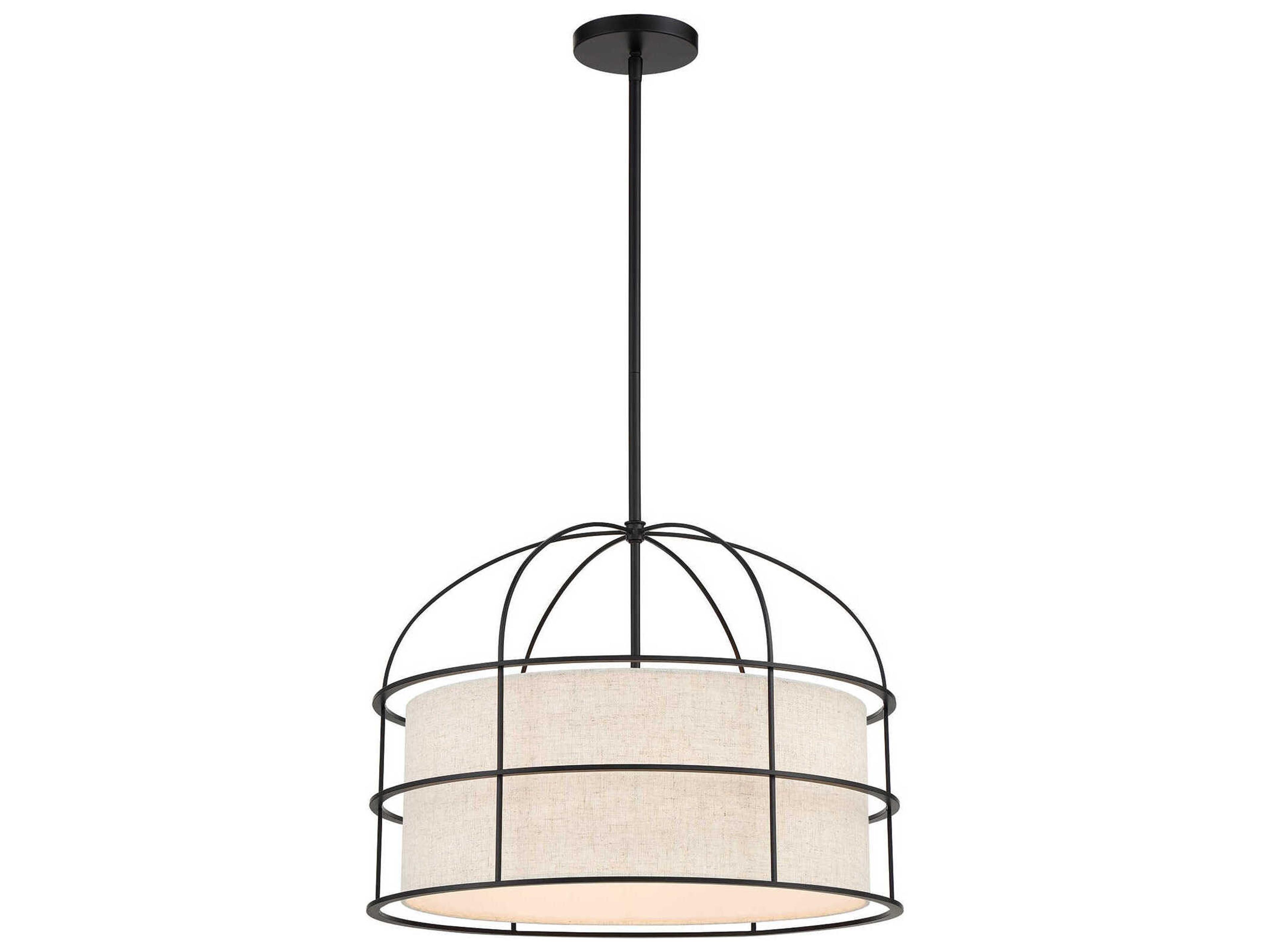 Minka Lavery Gateway Park 5-Light Coal Black Drum Pendant