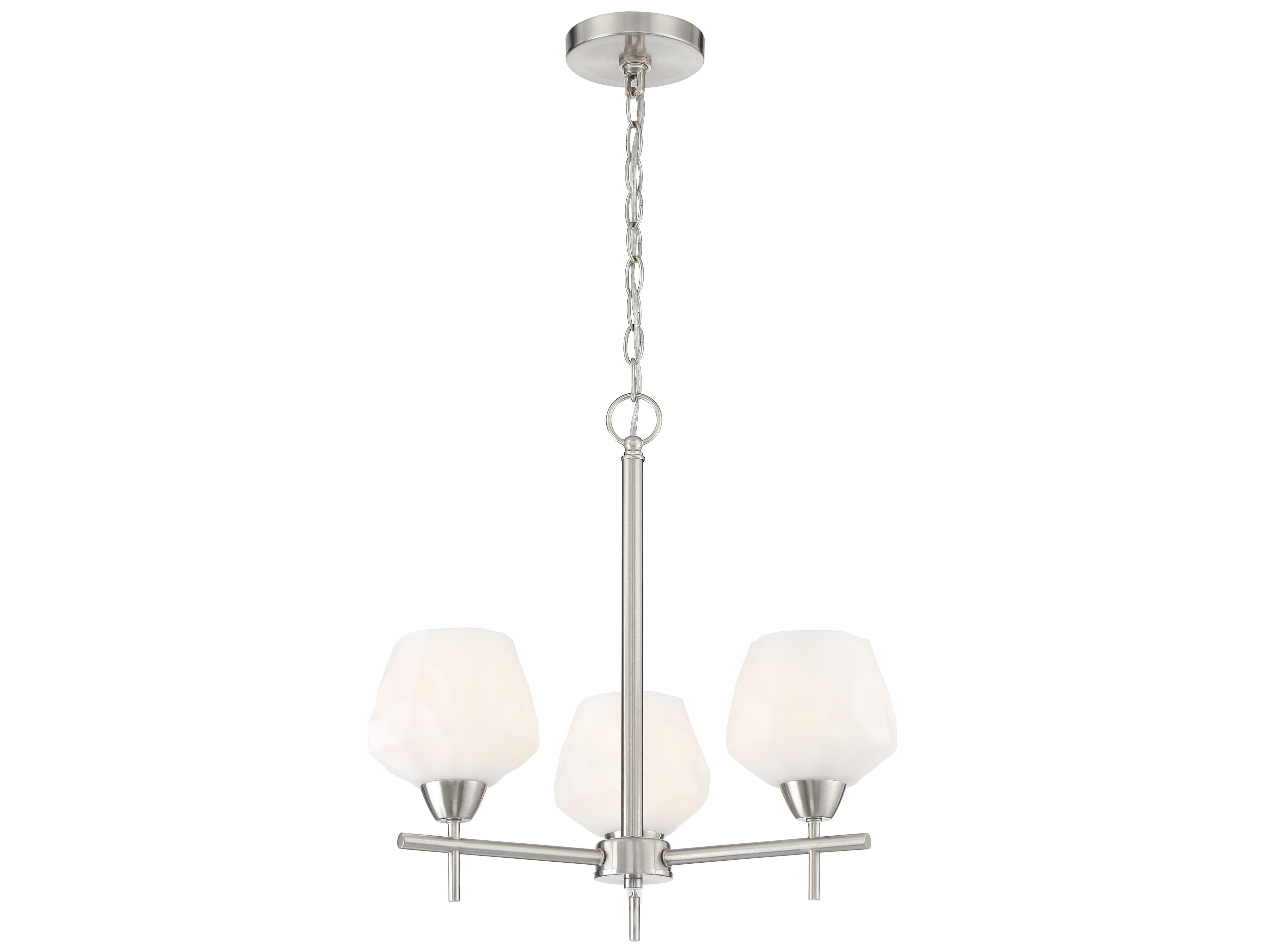 Minka Lavery Camrin 3-Light Brushed Nickel Glass Bell Chandelier