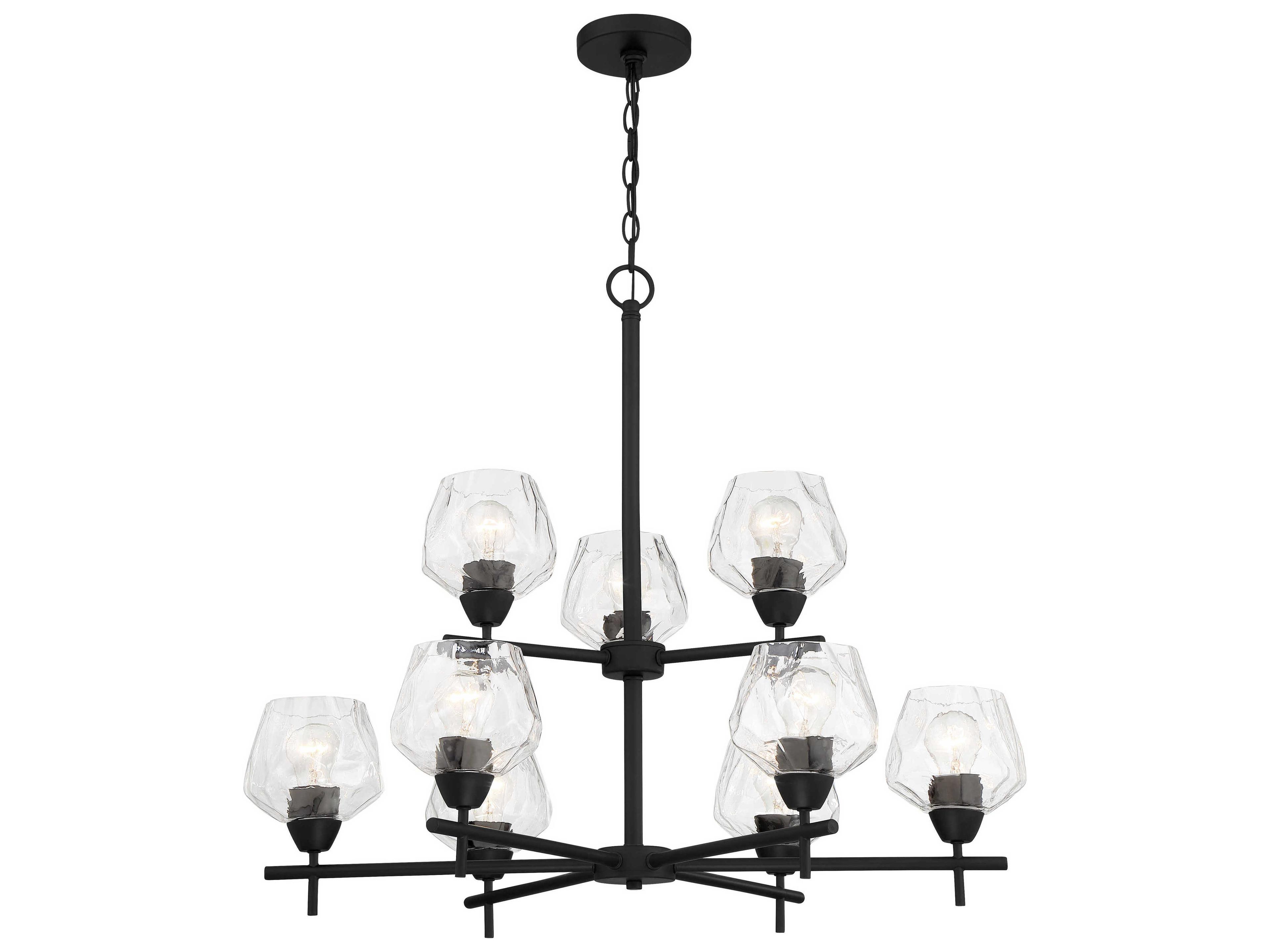 Minka Lavery Camrin 9-Light Coal Black Glass Bell Chandelier