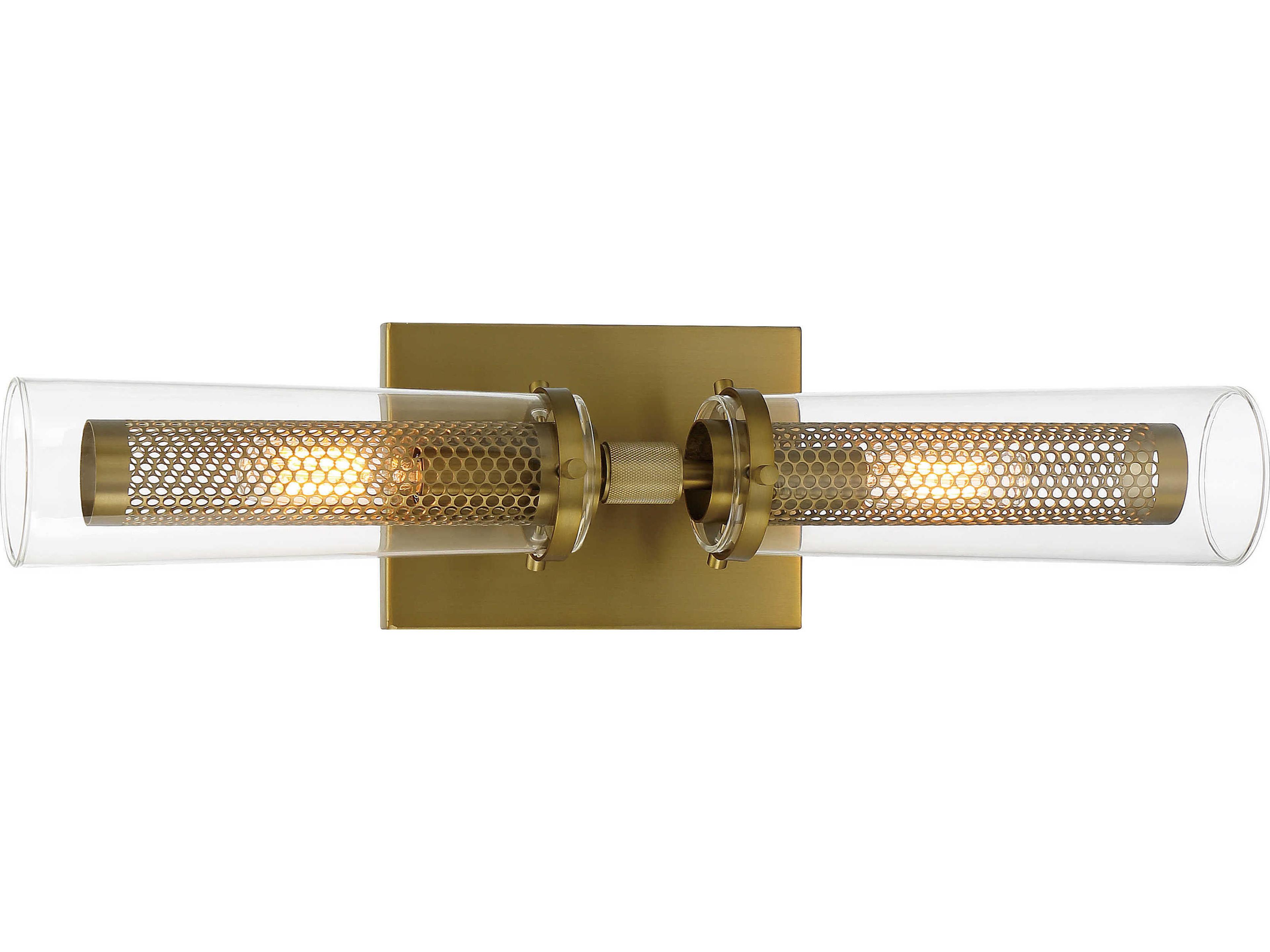 Minka Lavery Emmerham 2-Light Soft Brass Glass Vanity Light