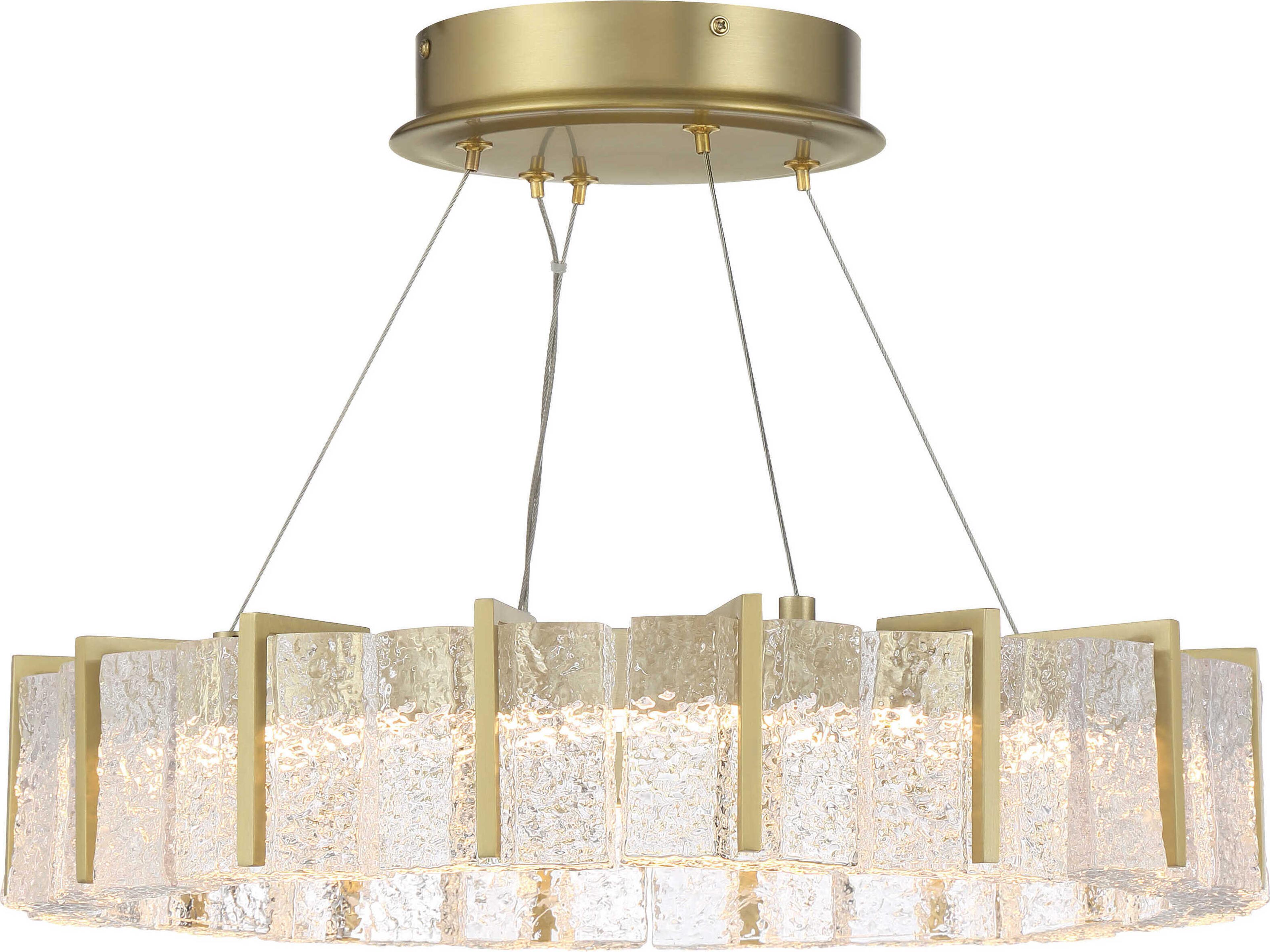 Minka Lavery Sevryn 1-Light Soft Brass Round Semi Flush Mount