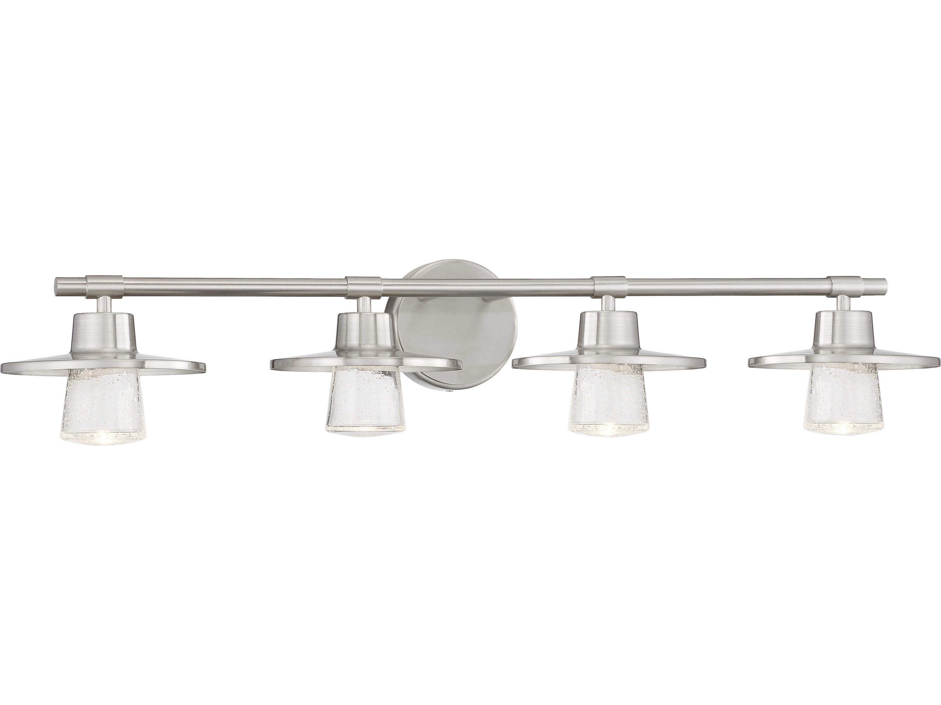 Minka Lavery Beacon Avenue 4-Light Brushed Nickel Glass LED Vanity Light