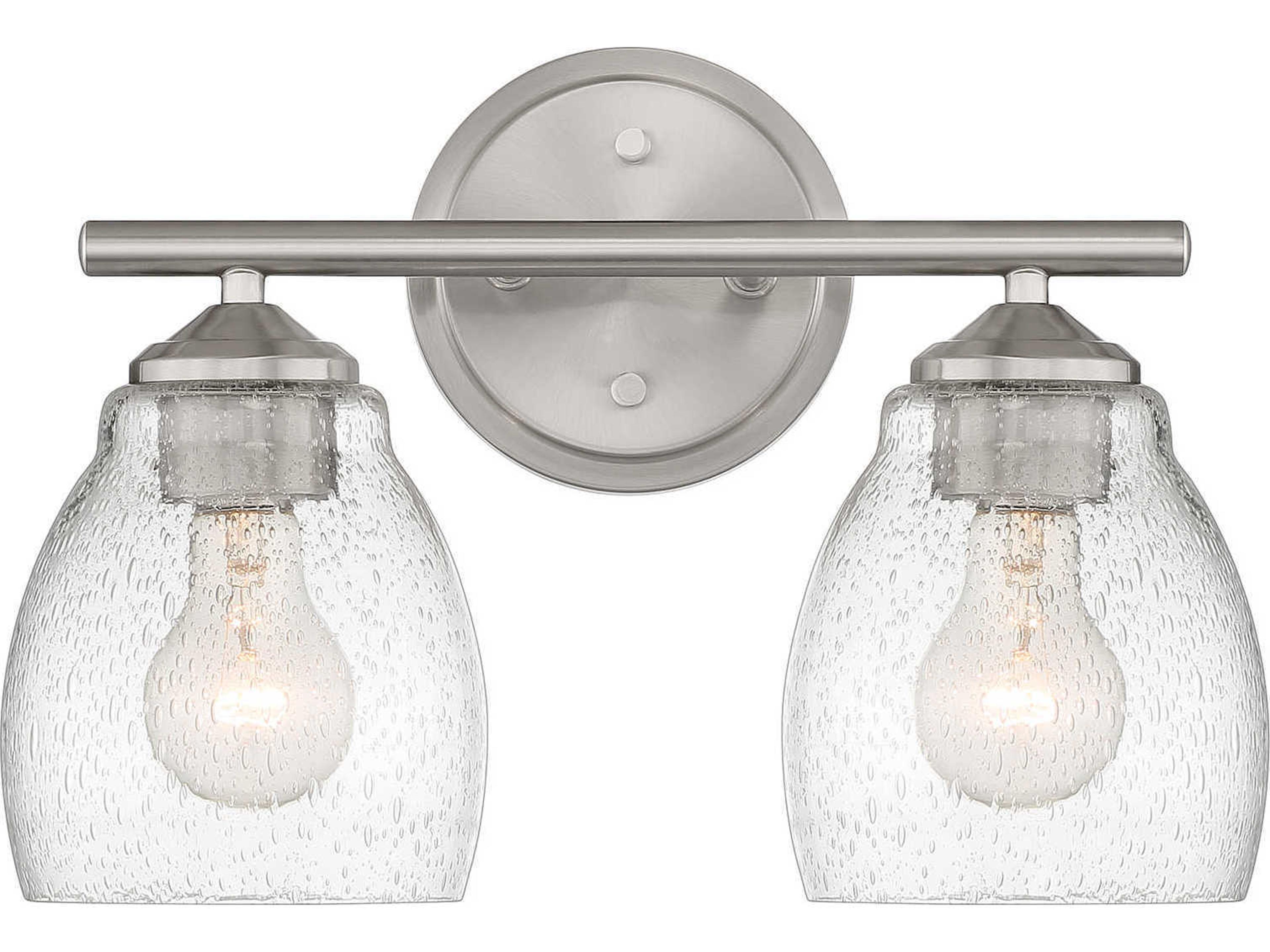 Minka Lavery Winsley 2-Light Brushed Nickel Glass Vanity Light