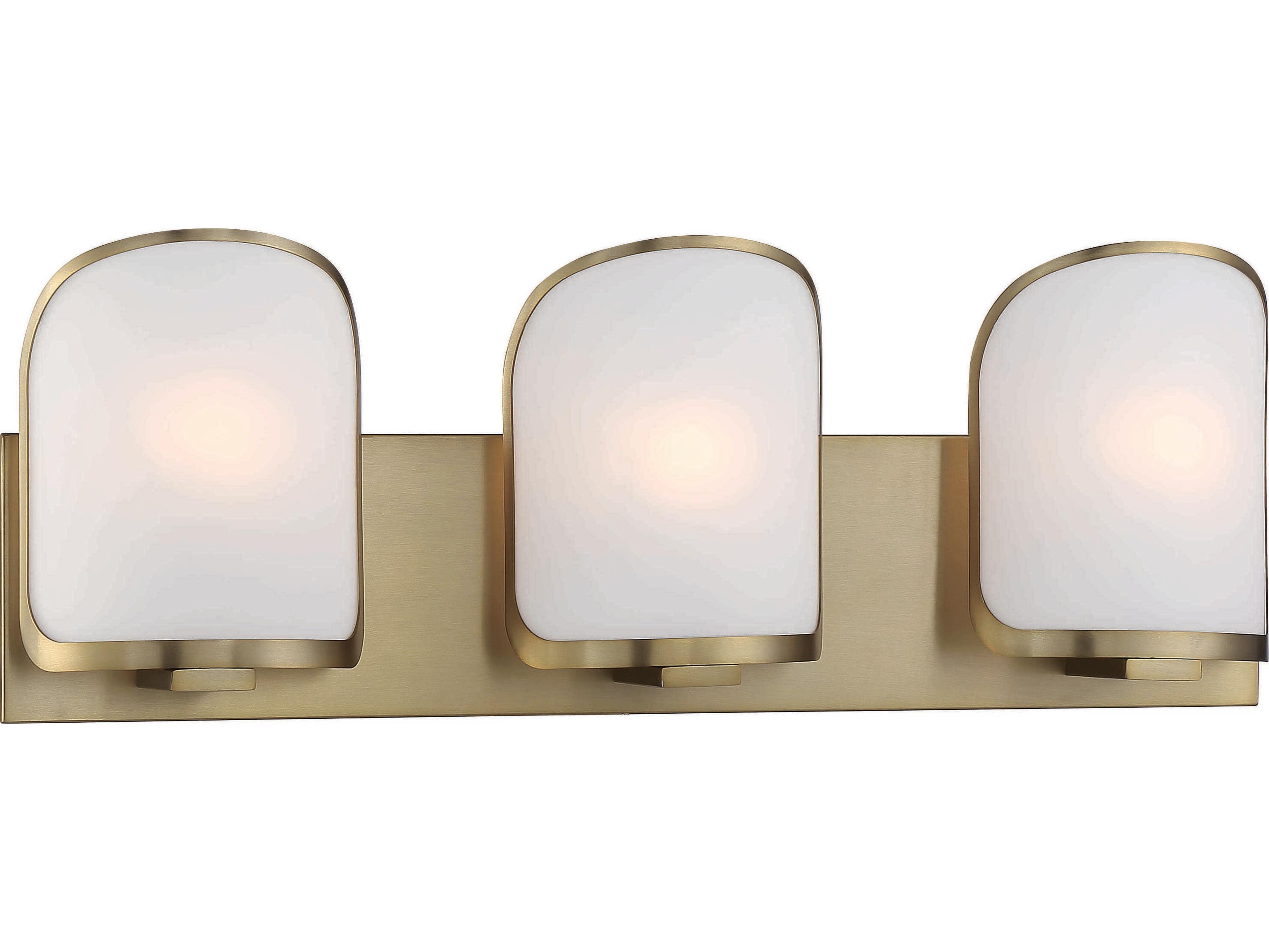 Minka Lavery Bishop Crossing 3-Light Soft Brass Glass Vanity Light