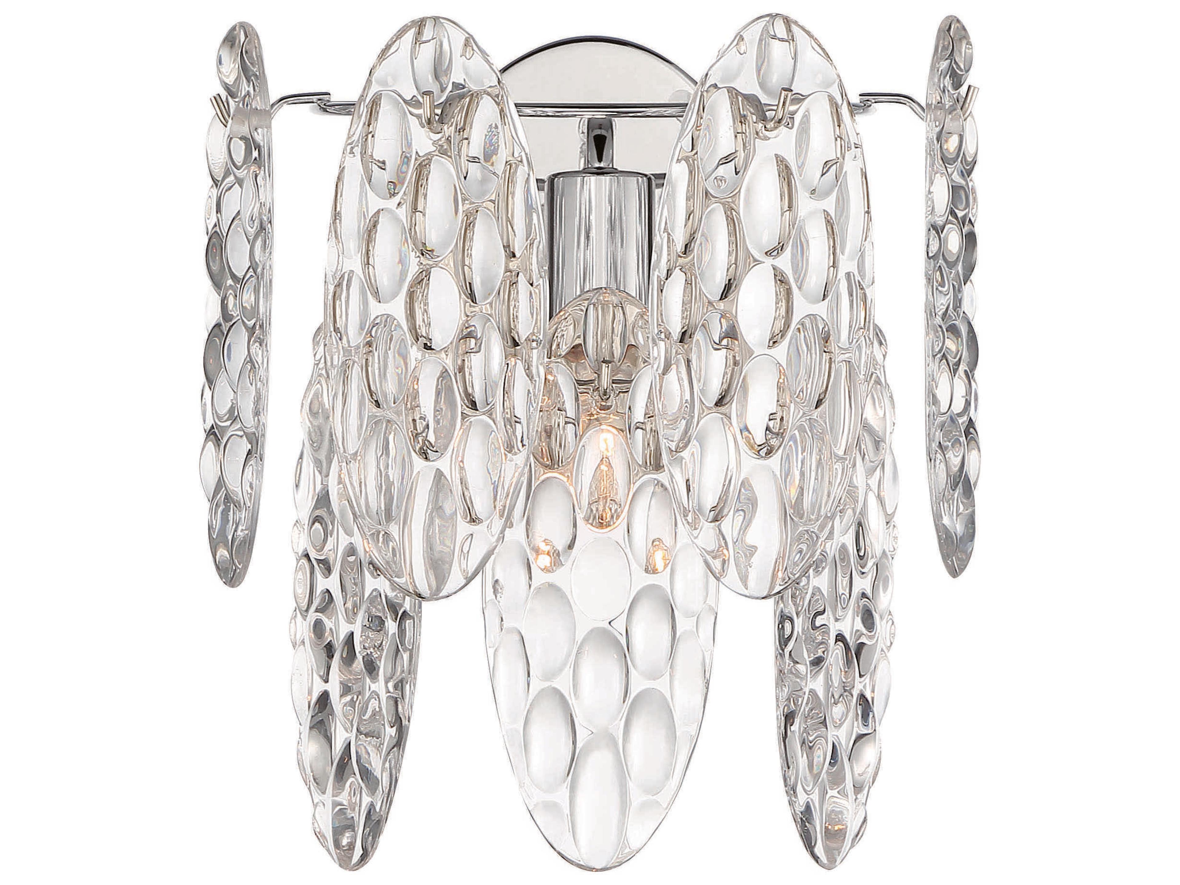 Minka Lavery Isabellas Reign 1-Light Polished Nickel Glass Wall Sconce