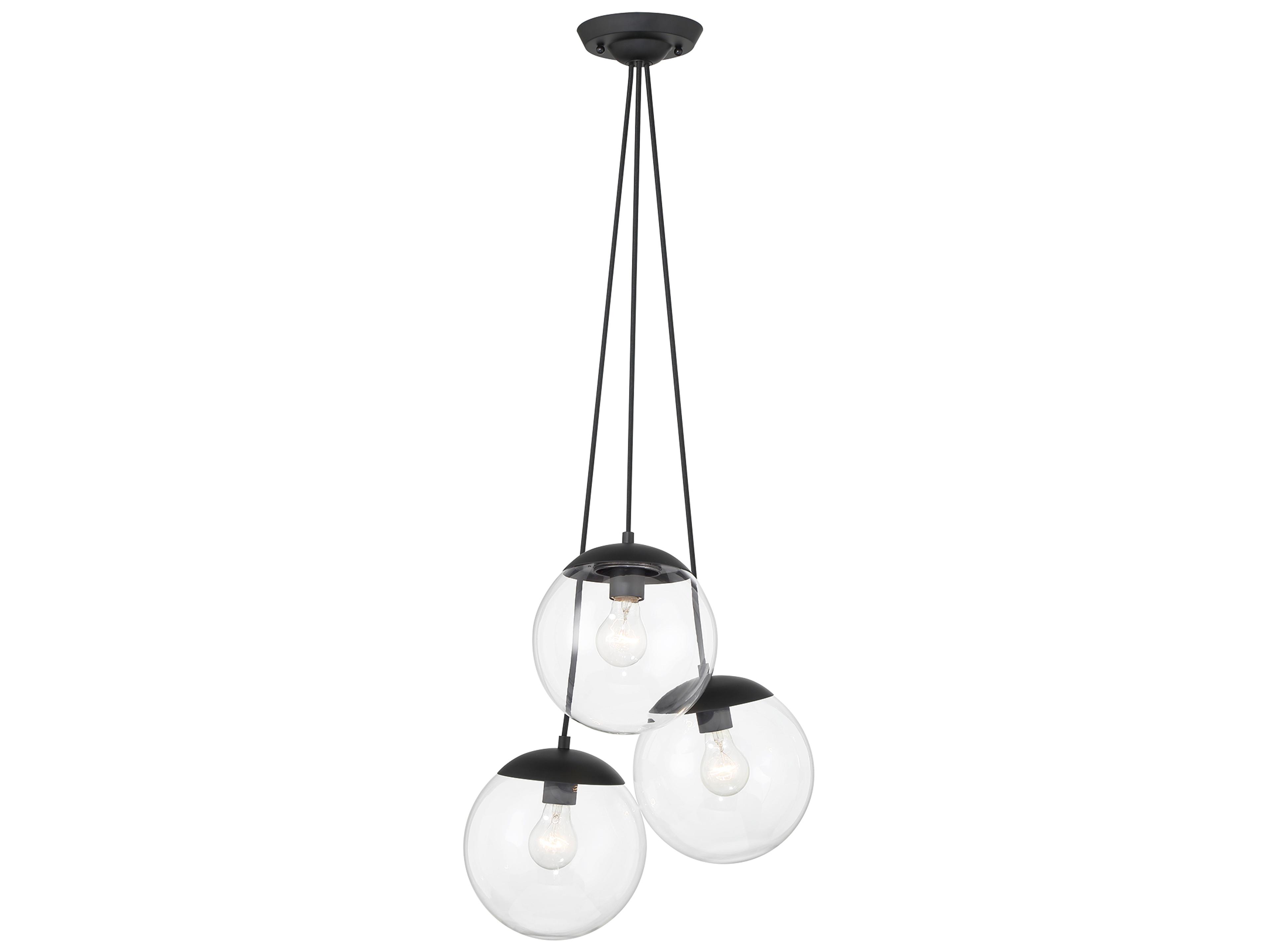 Minka Lavery Auresa 3-Light Black Glass Globe Pendant