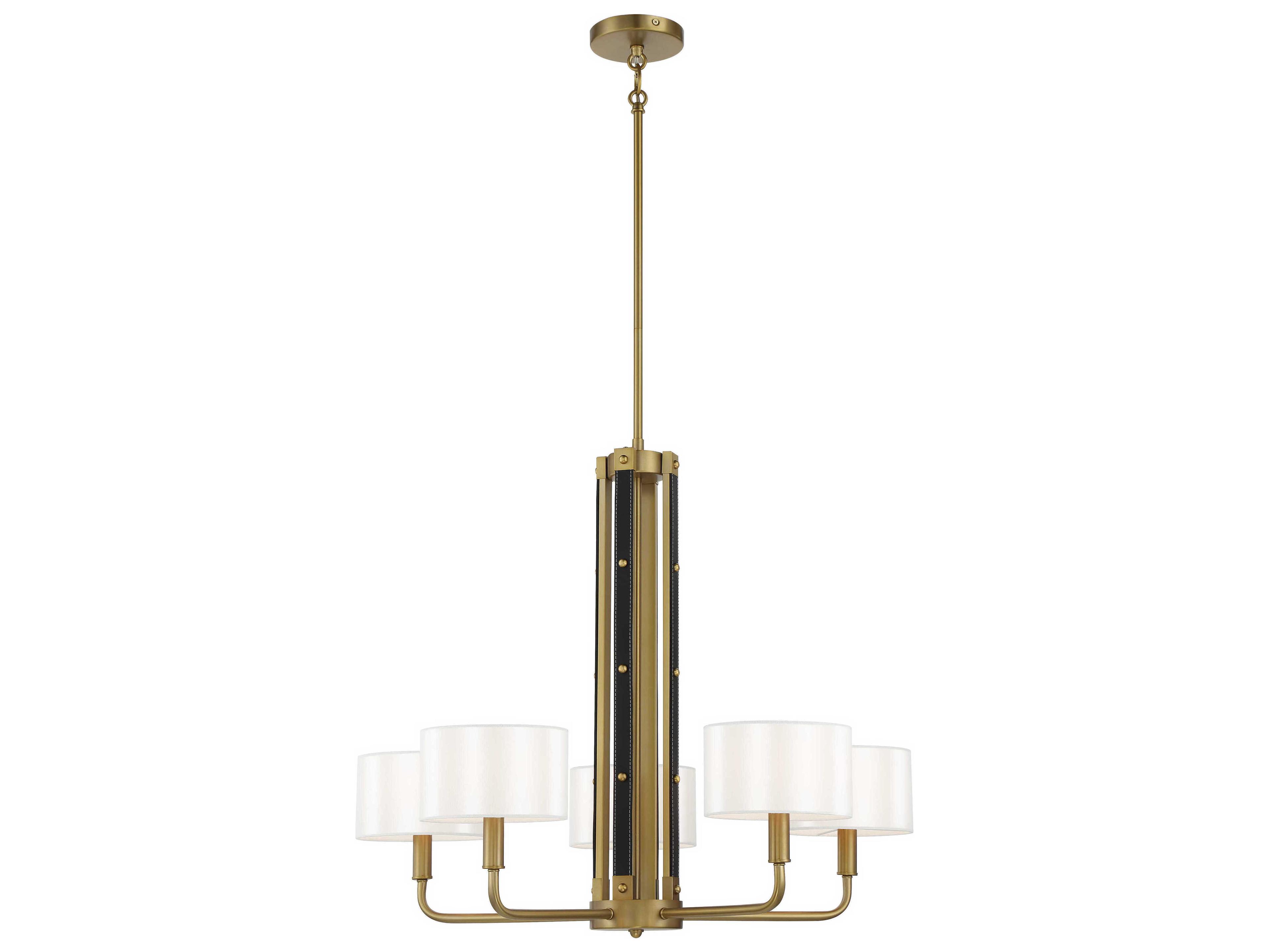 Minka Lavery Chelsea 5-Light Soft Brass Black Candelabra Chandelier