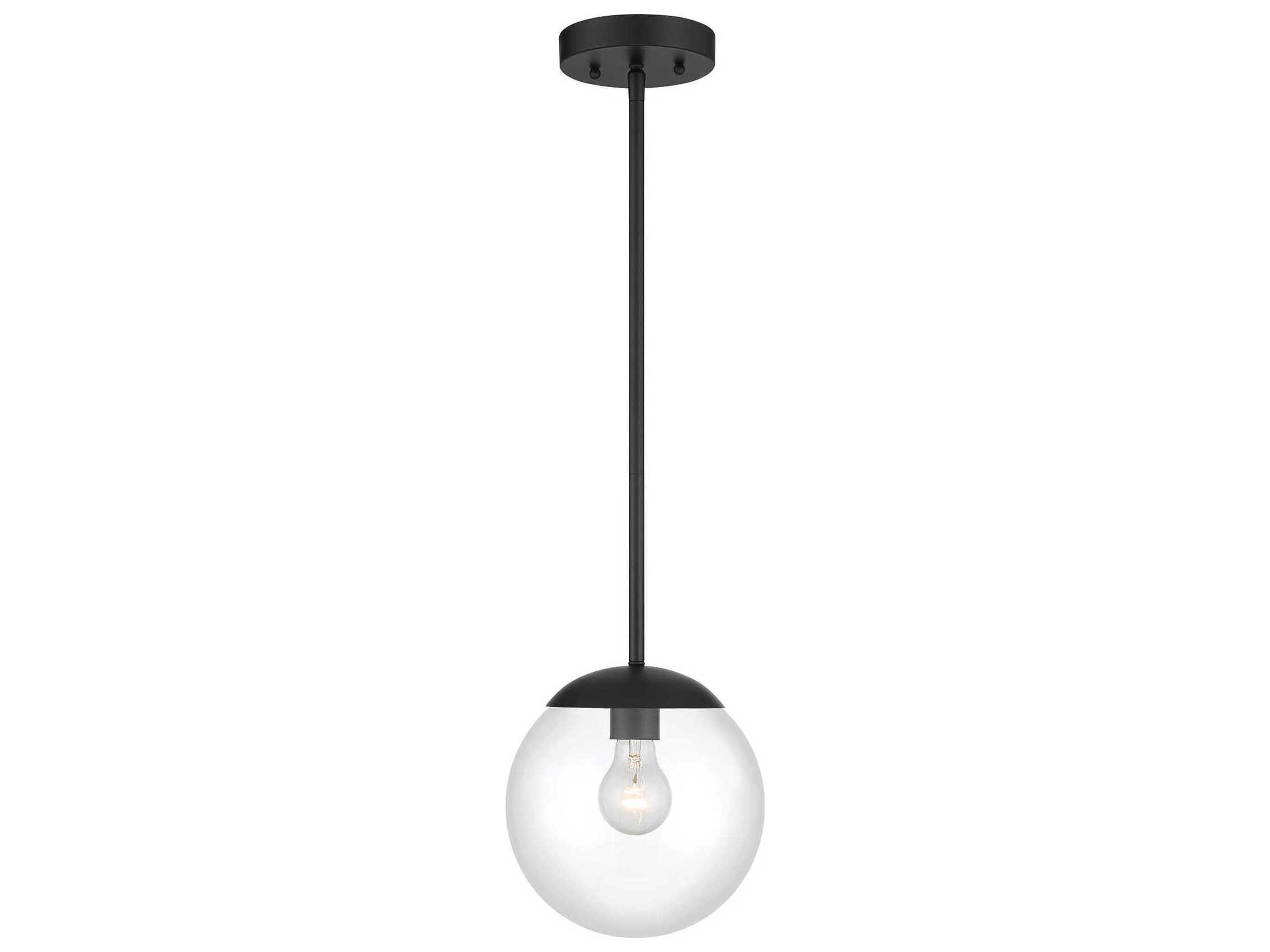 Minka Lavery Auresa 1-Light Coal Black Glass Globe Mini Pendant