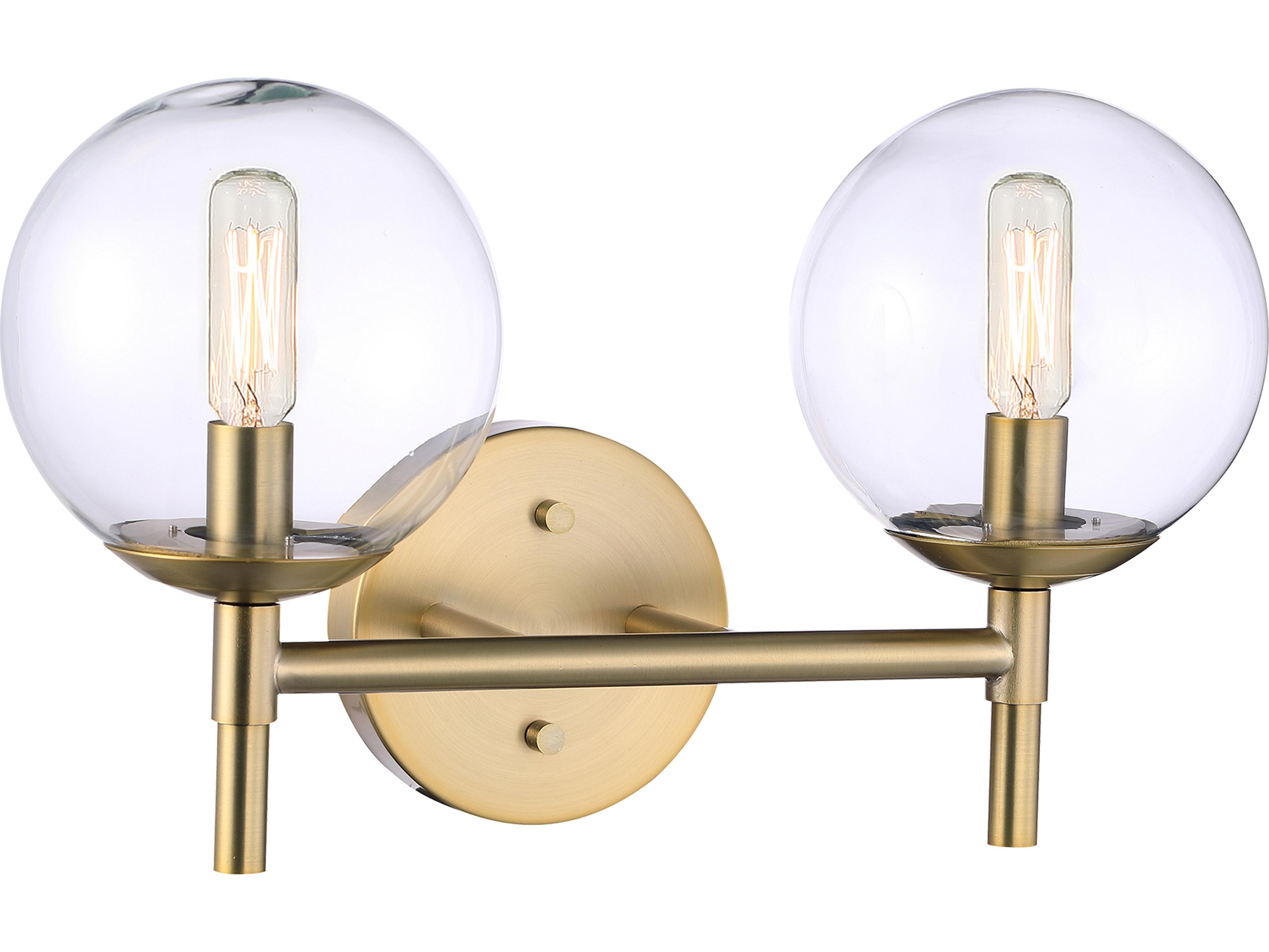 Minka Lavery Auresa 2-Light Soft Brass Glass Vanity Light