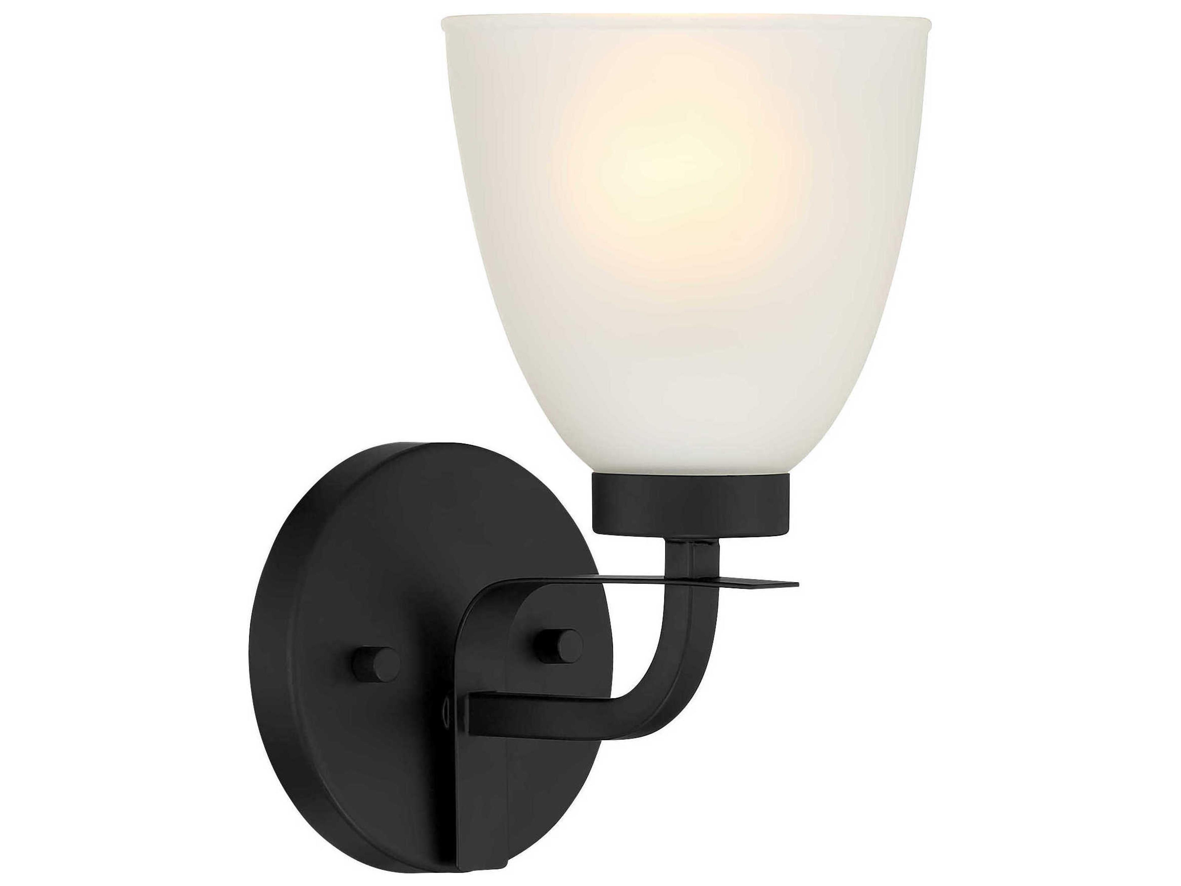 Minka Lavery Kaitlen 1-Light Coal Black Glass Wall Sconce