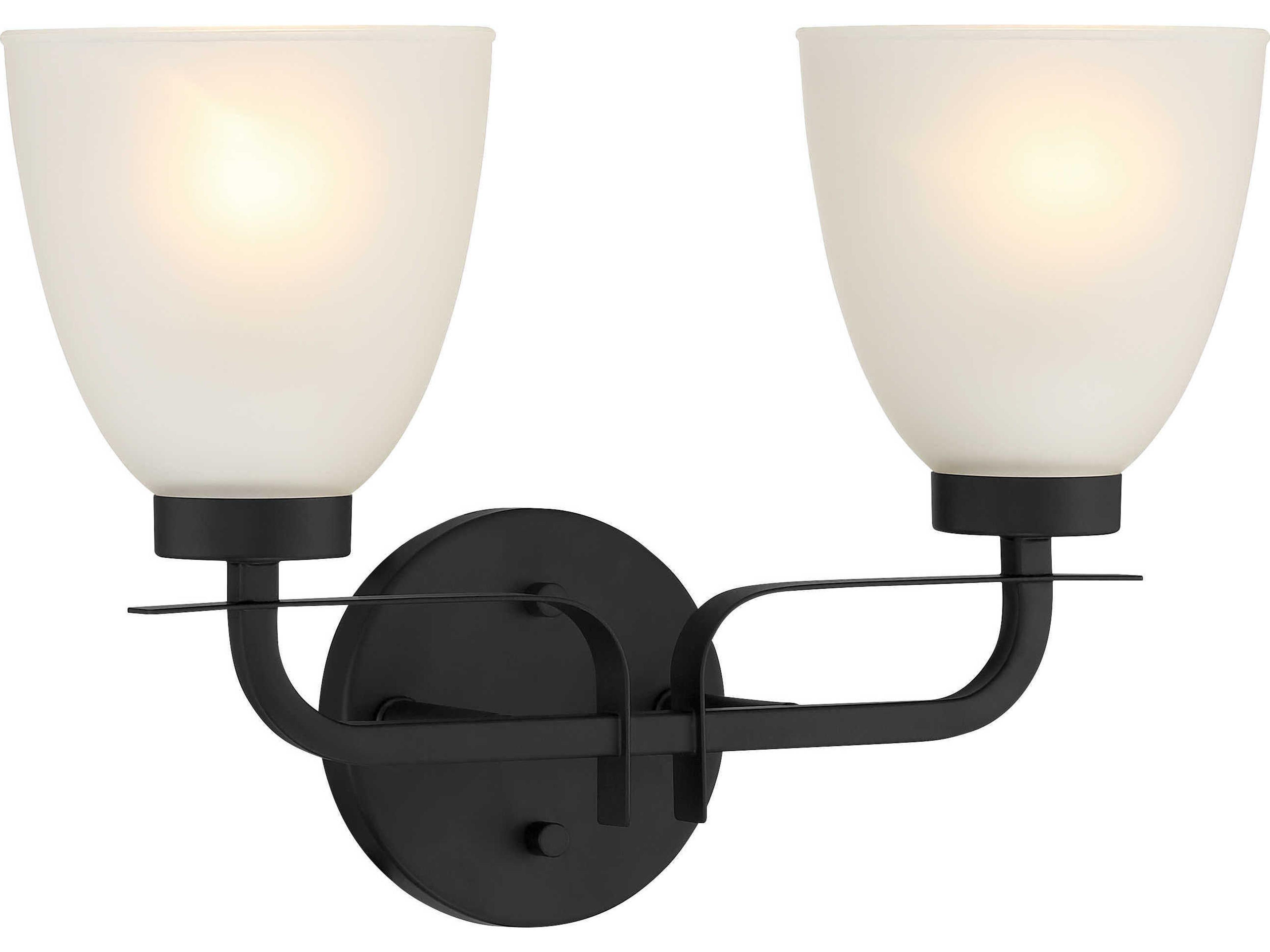 Minka Lavery Kaitlen 2-Light Coal Black Glass Vanity Light