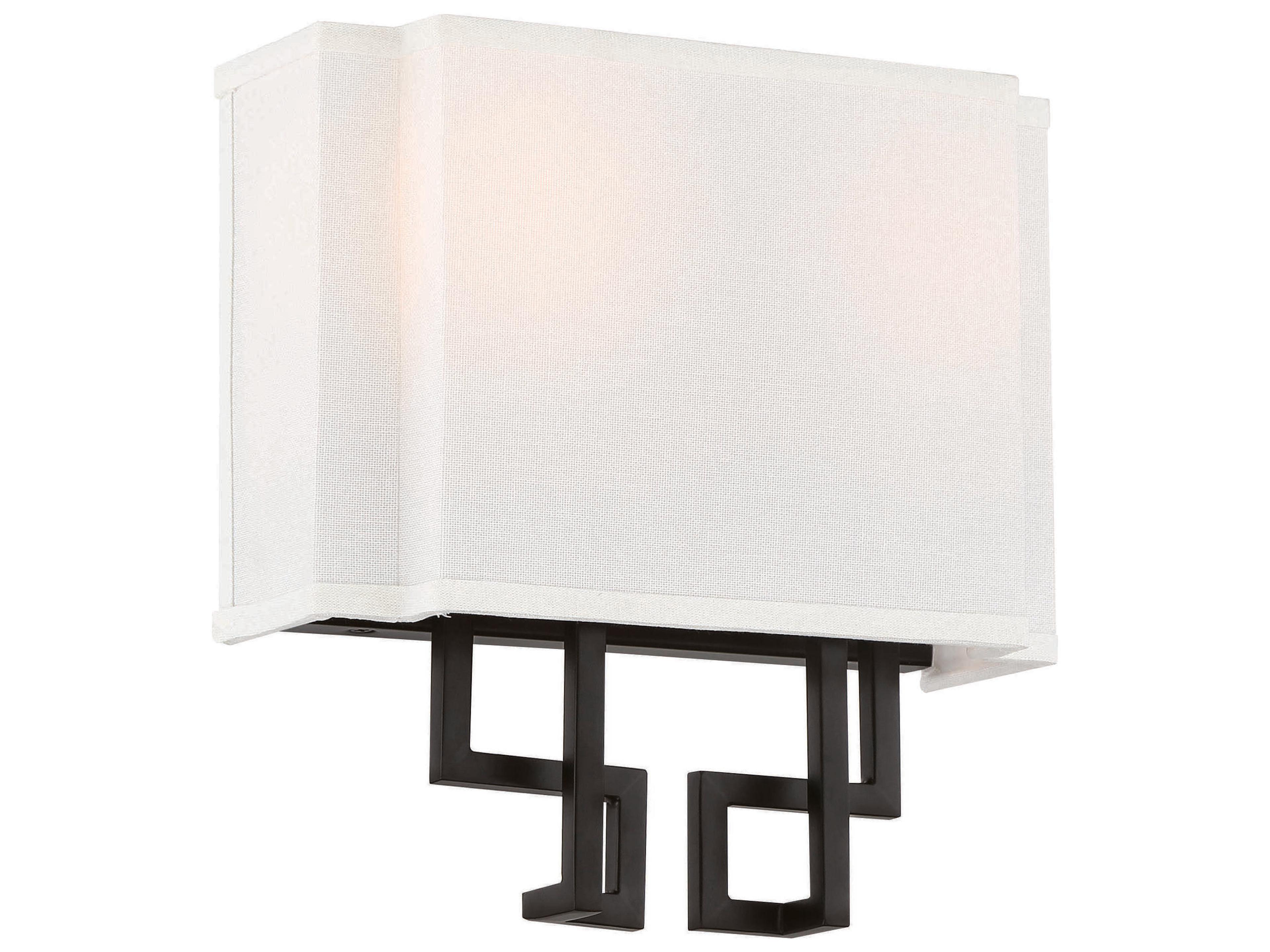 Minka Lavery Upham Estates 2-Light Coal Polished Nickel Black Wall Sconce