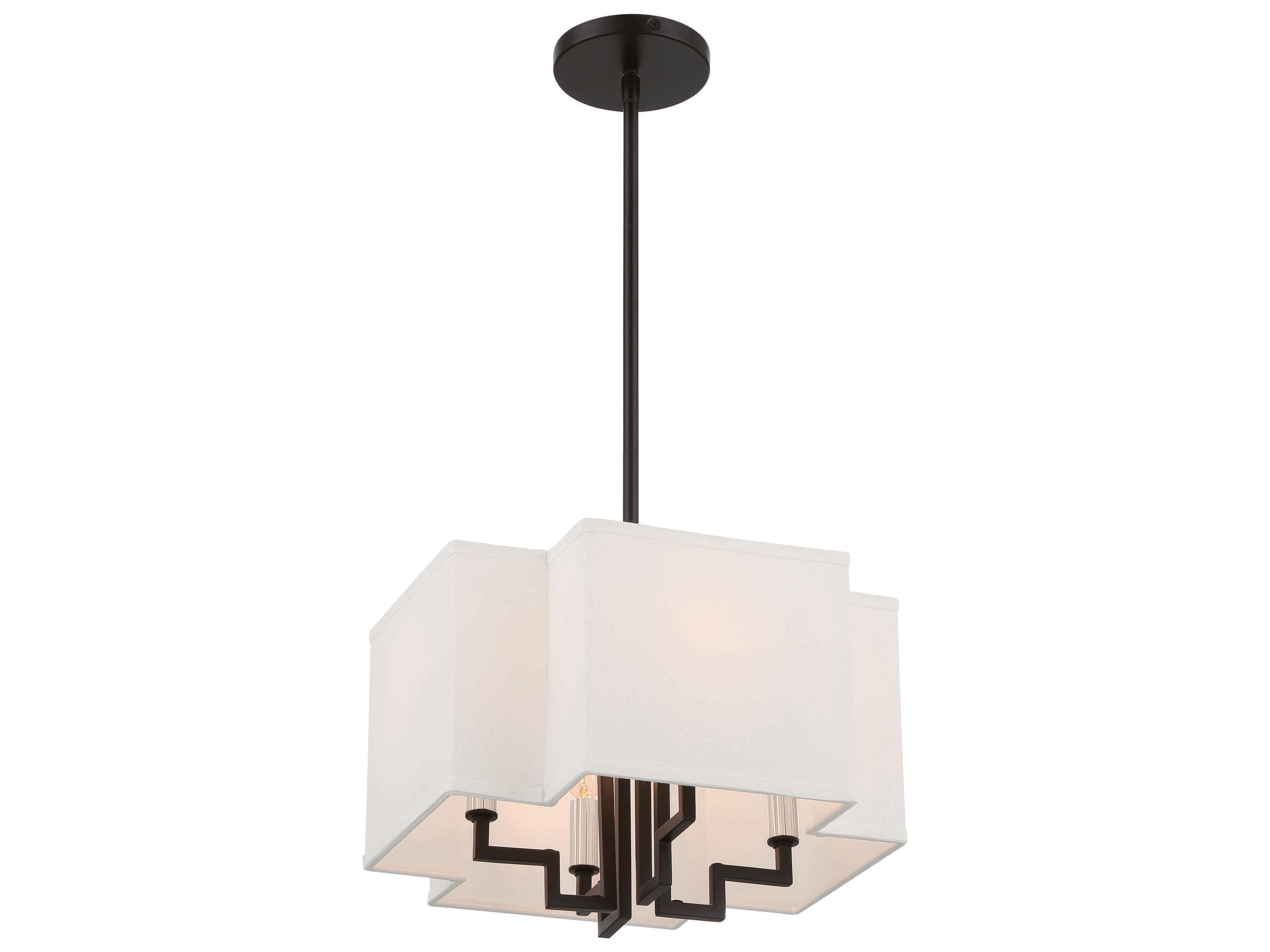Minka Lavery Upham Estates 4-Light Coal Polished Nickel Black Geometric Chandelier