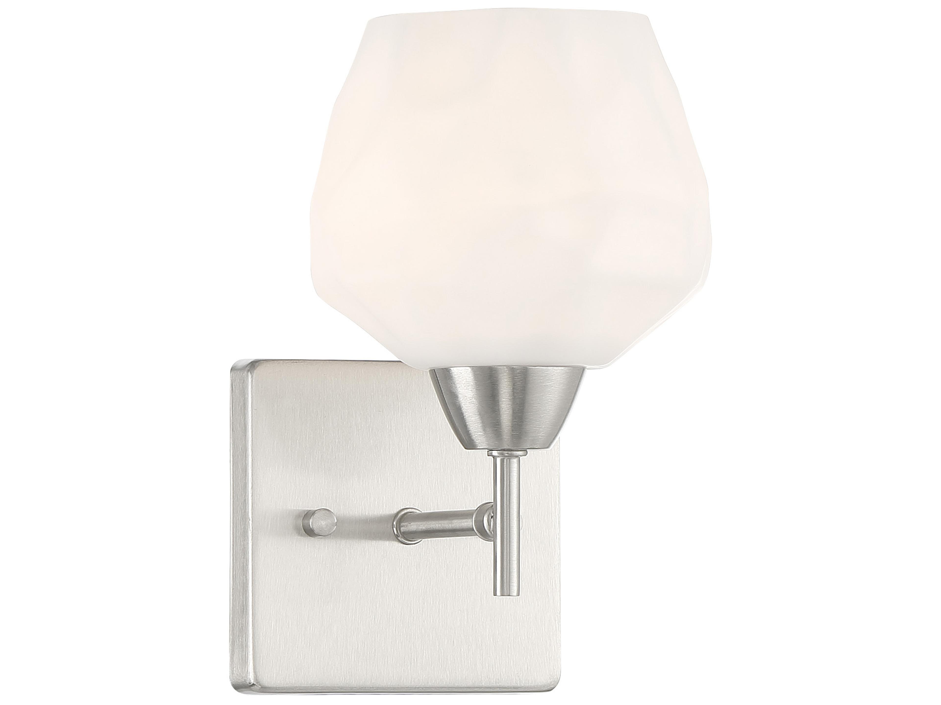 Minka Lavery Camrin 1-Light Brushed Nickel Glass Wall Sconce