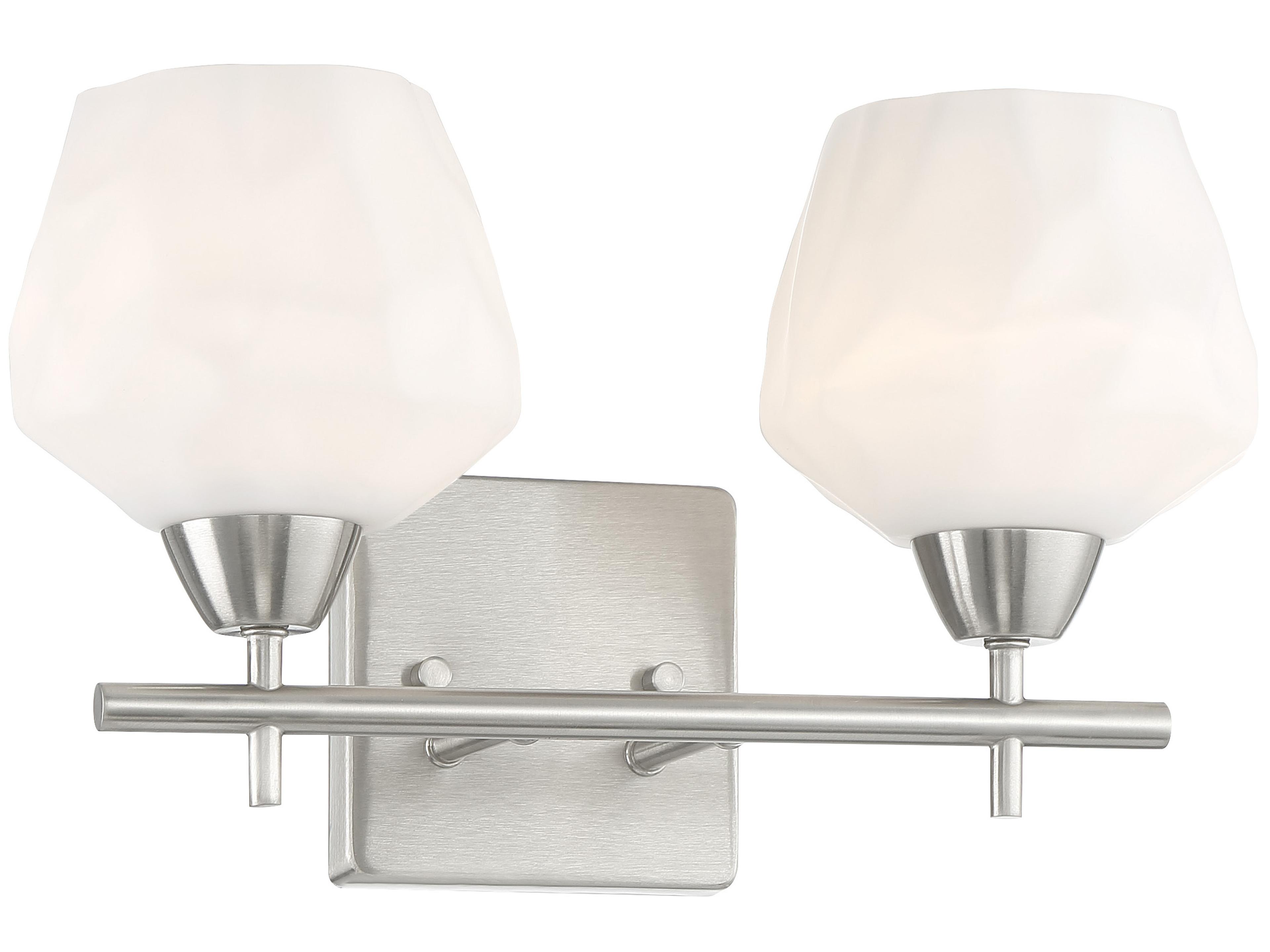 Minka Lavery Camrin 2-Light Brushed Nickel Glass Vanity Light