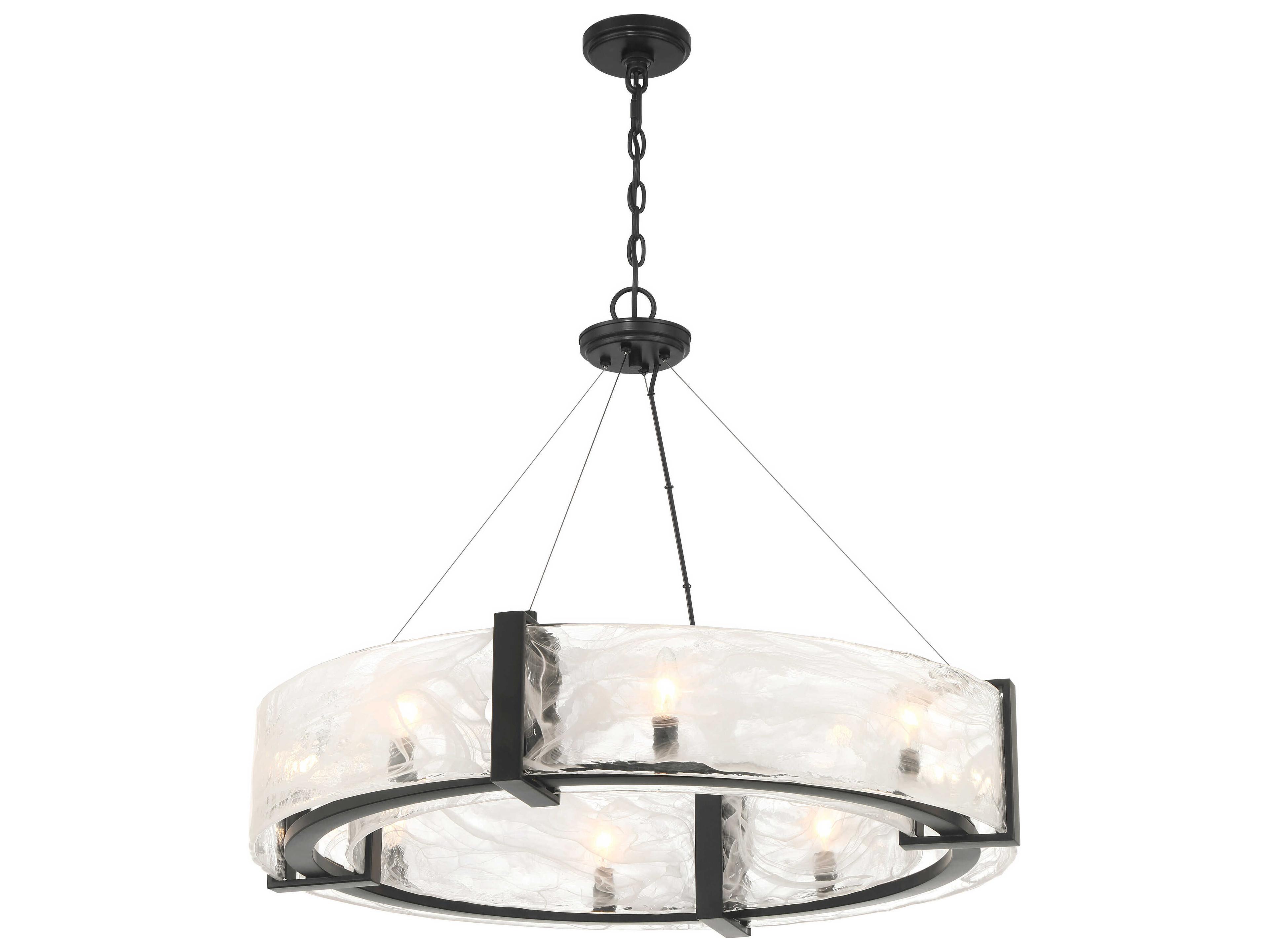 Minka Lavery Cloud Break 8-Light Coal Black Round Pendant