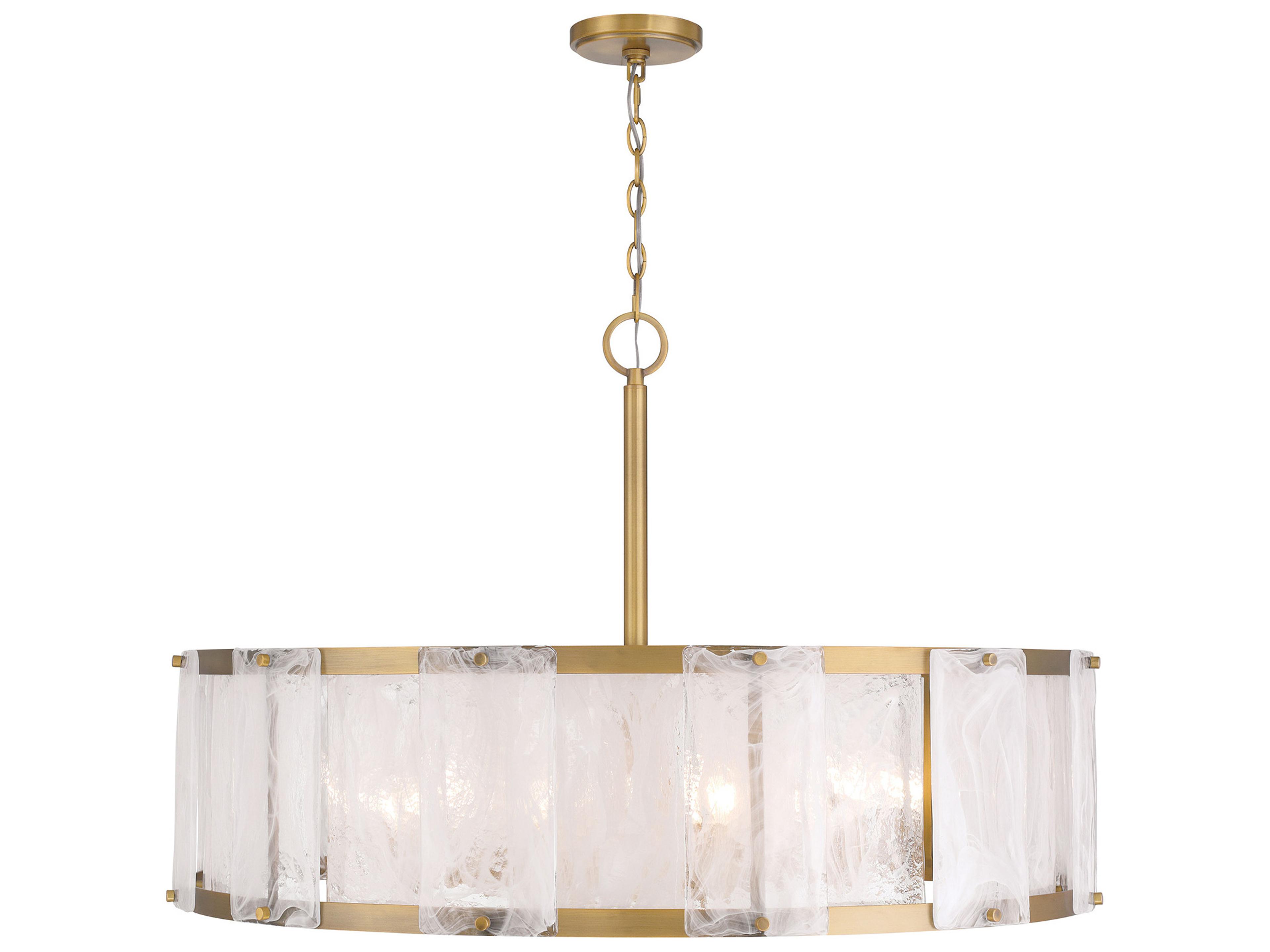 Minka Lavery Veil 10-Light Legacy Brass Drum Pendant
