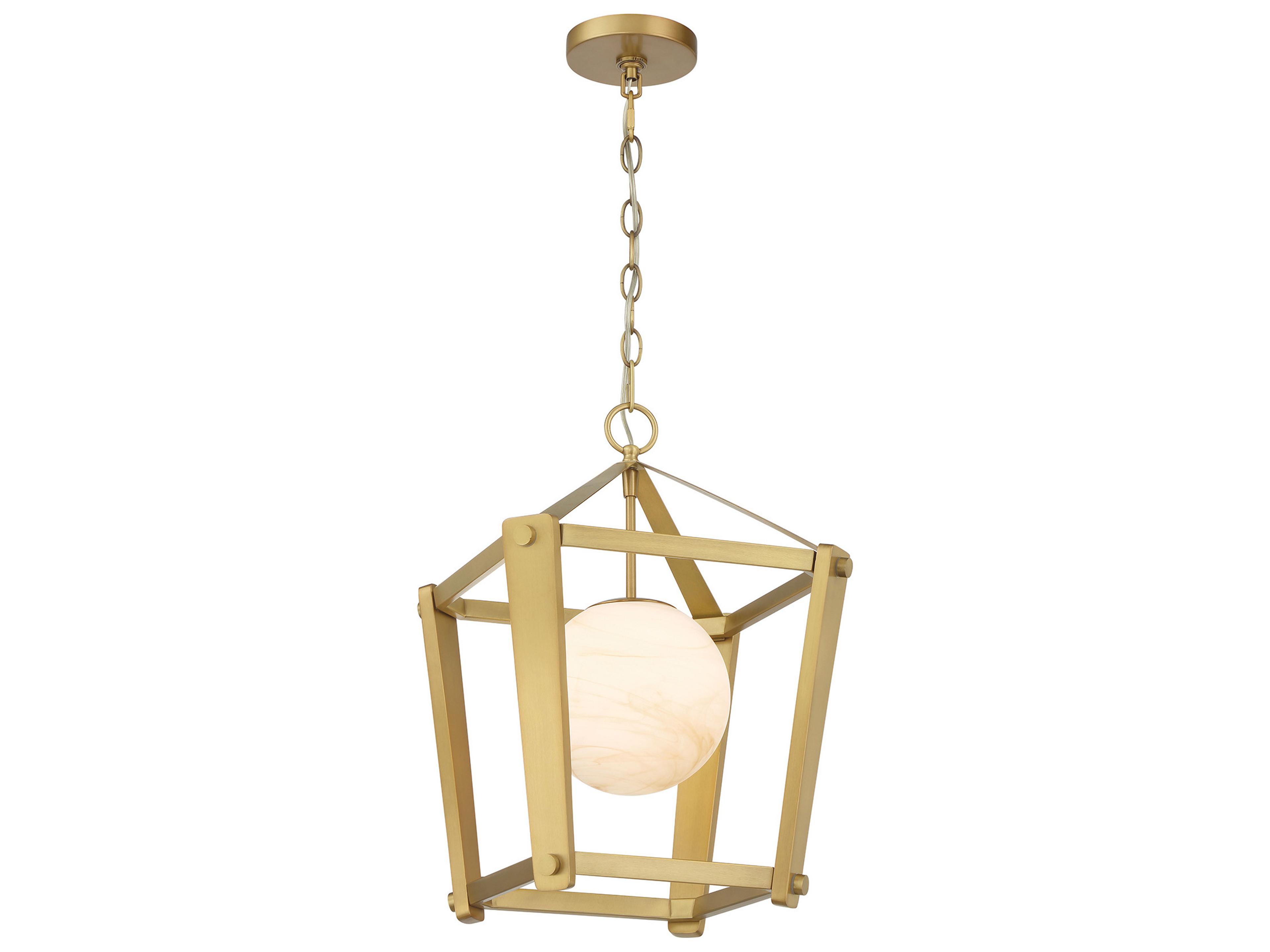 Minka Lavery Shimmer 1-Light Legacy Brass Globe Lantern Pendant