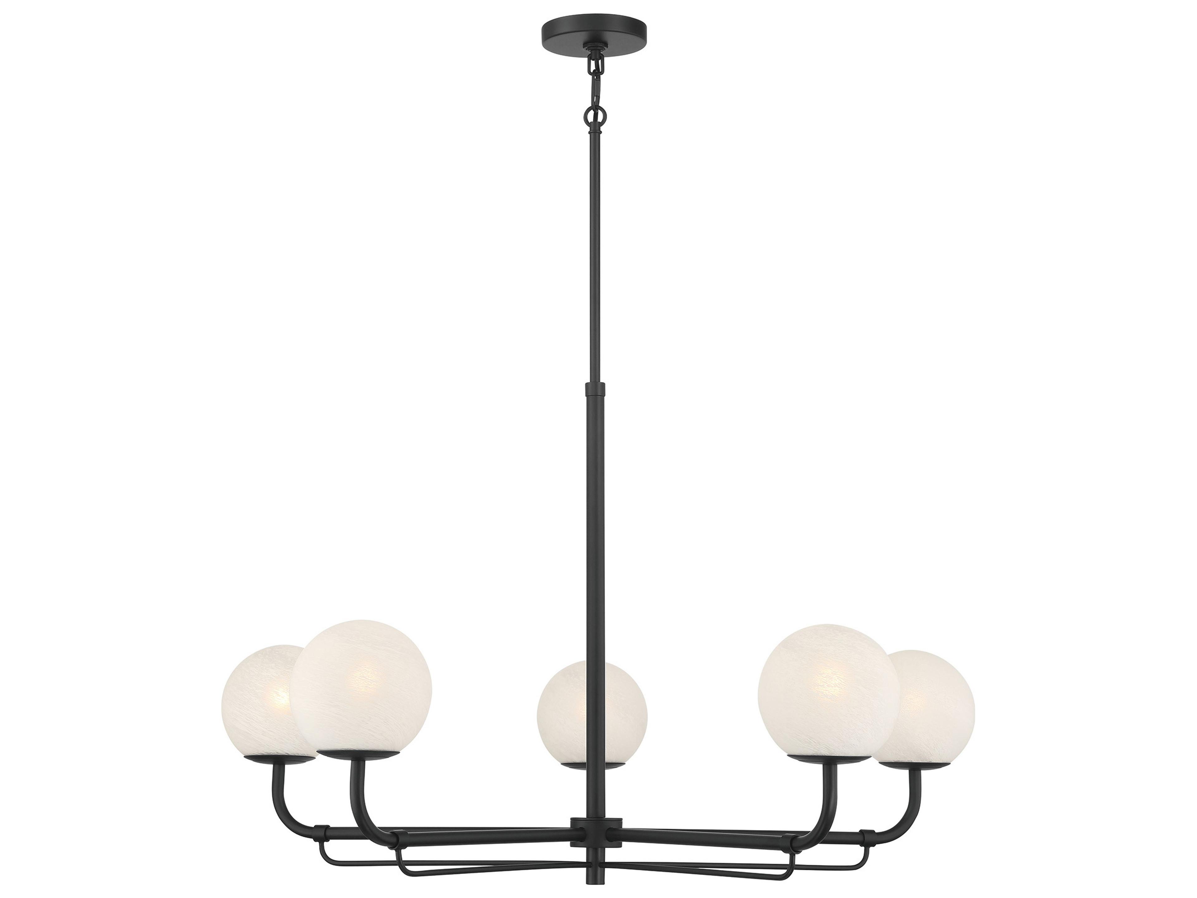 Minka Lavery Whitehall 5-Light Dark Matte Black Globe Chandelier