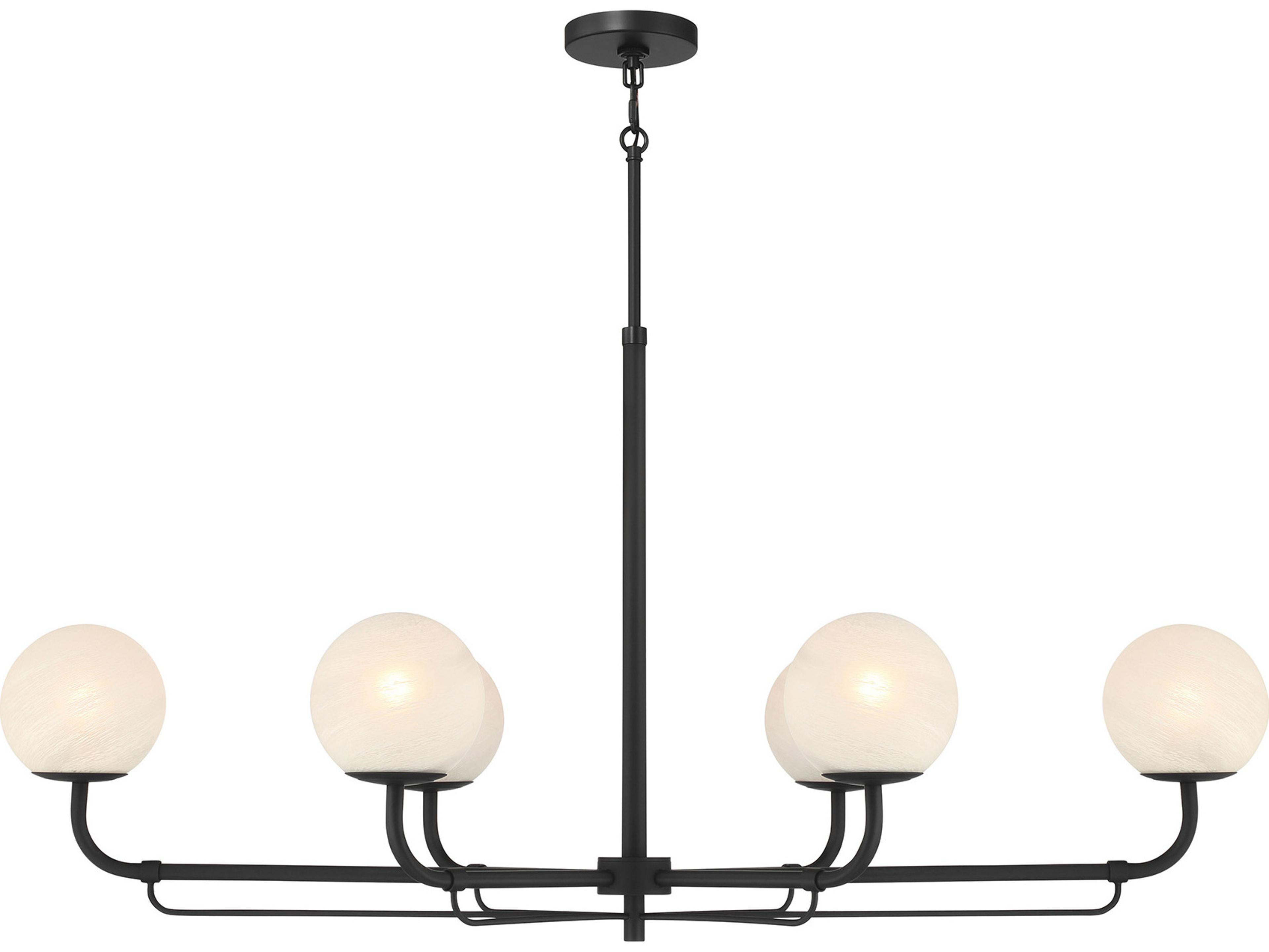 Minka Lavery Whitehall 6-Light Dark Matte Black Globe Island Pendant
