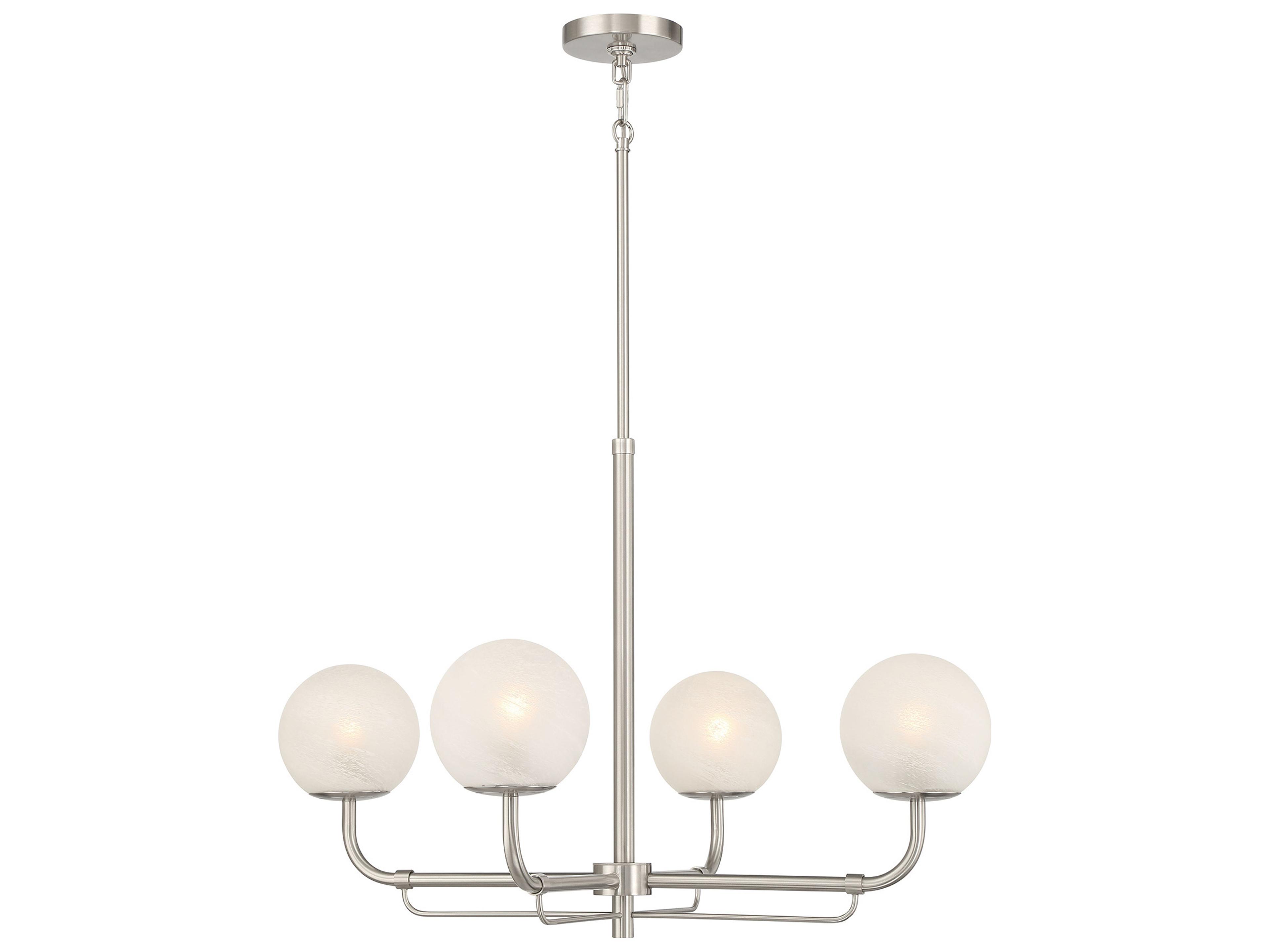 Minka Lavery Whitehall 4-Light Brushed Nickel Globe Chandelier