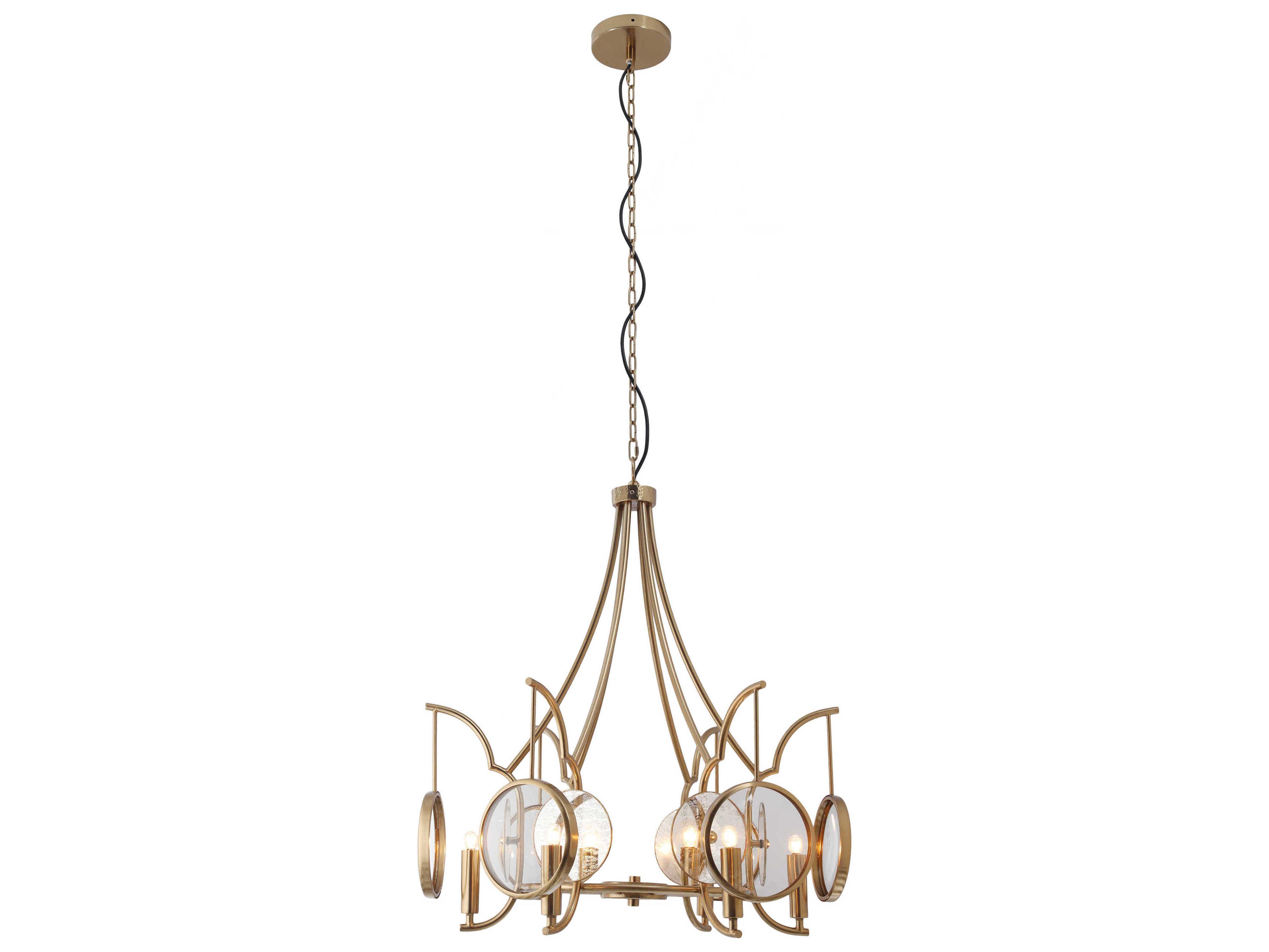 Minka Lavery Into Focus 6-Light Brass Antique Geometric Chandelier