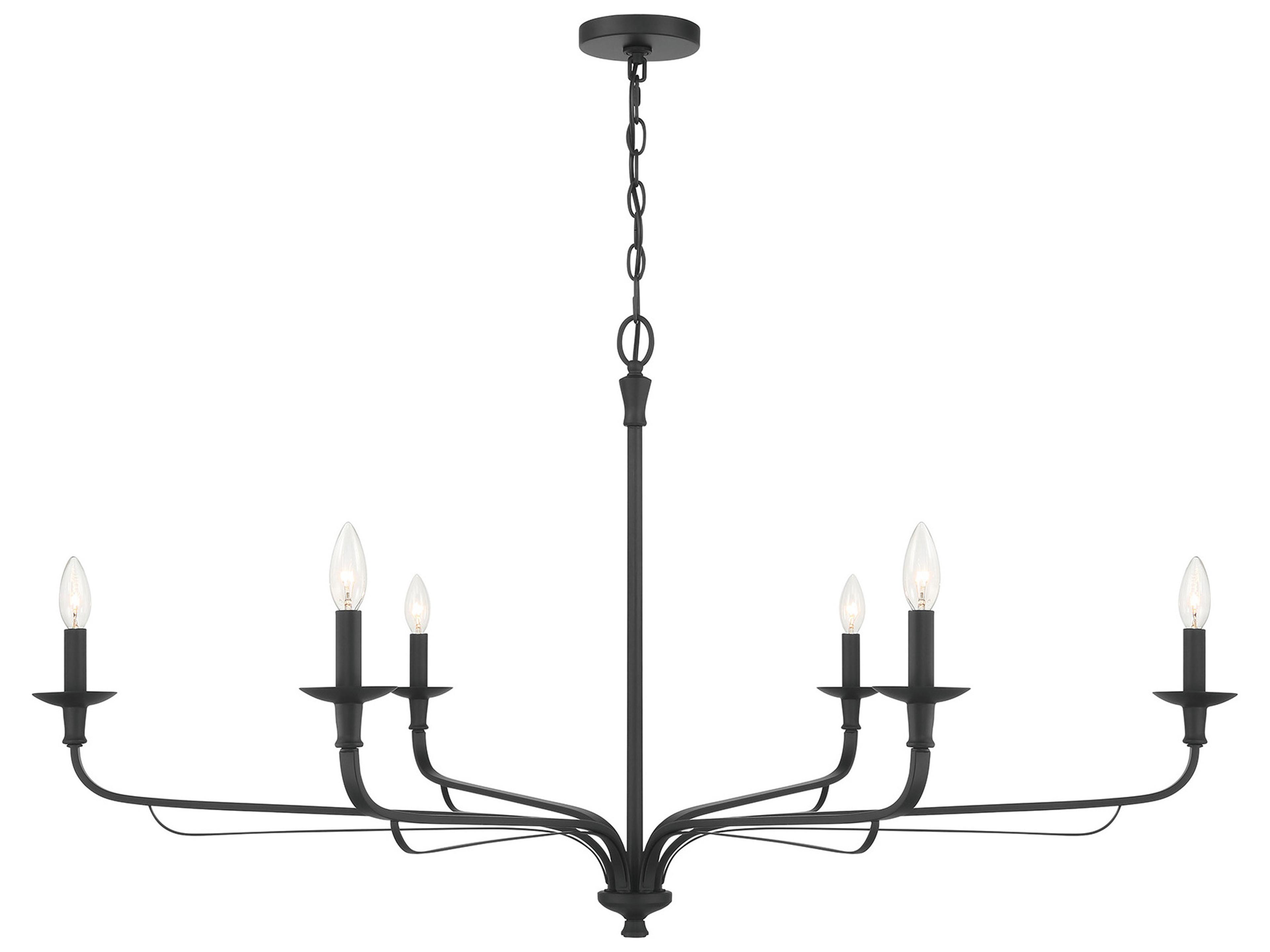 Minka Lavery Velena 6-Light Dark Matte Black Candelabra Chandelier