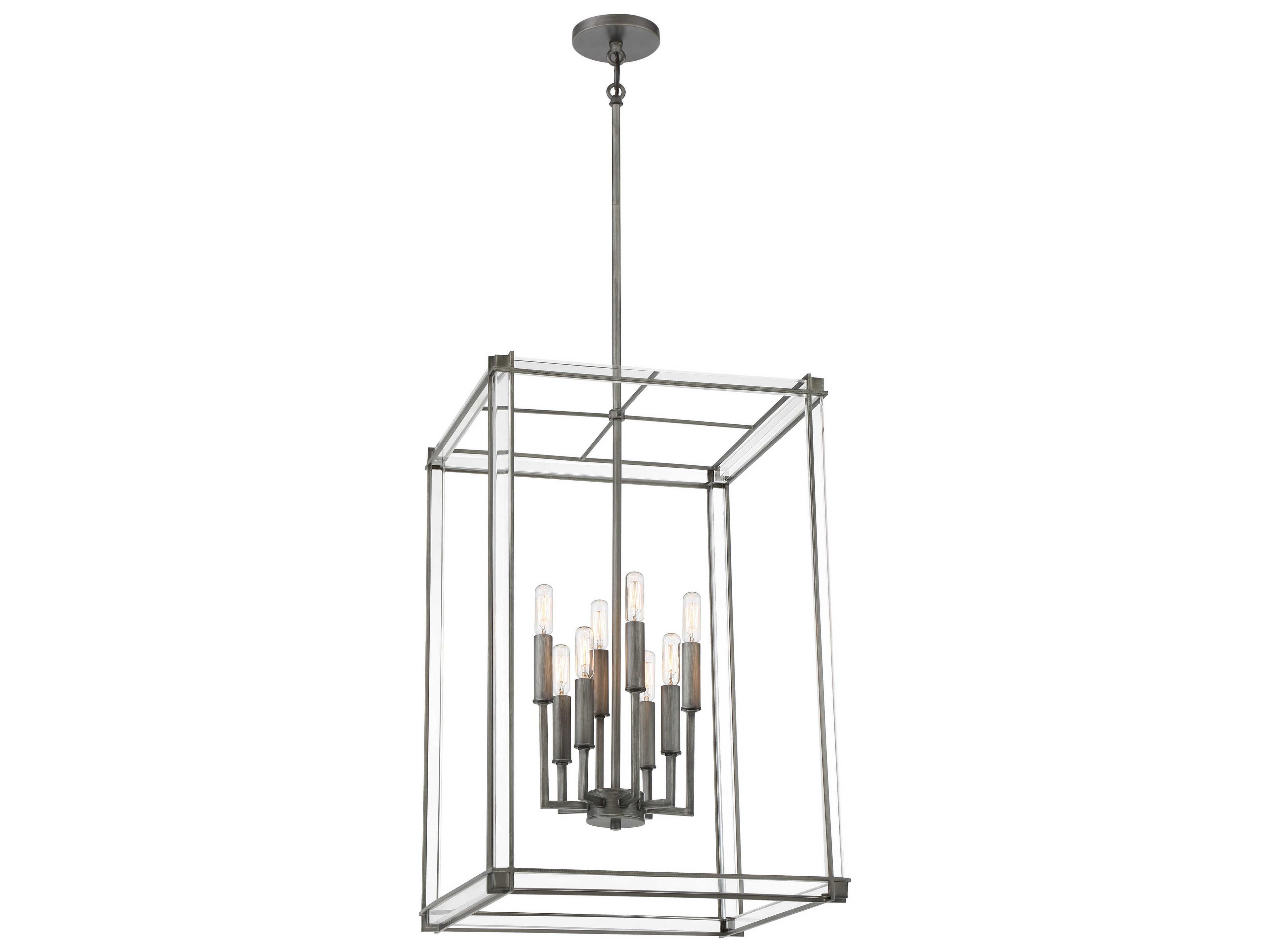 Minka Lavery Langen Square 8-Light Painted Antique Nickel Chandelier