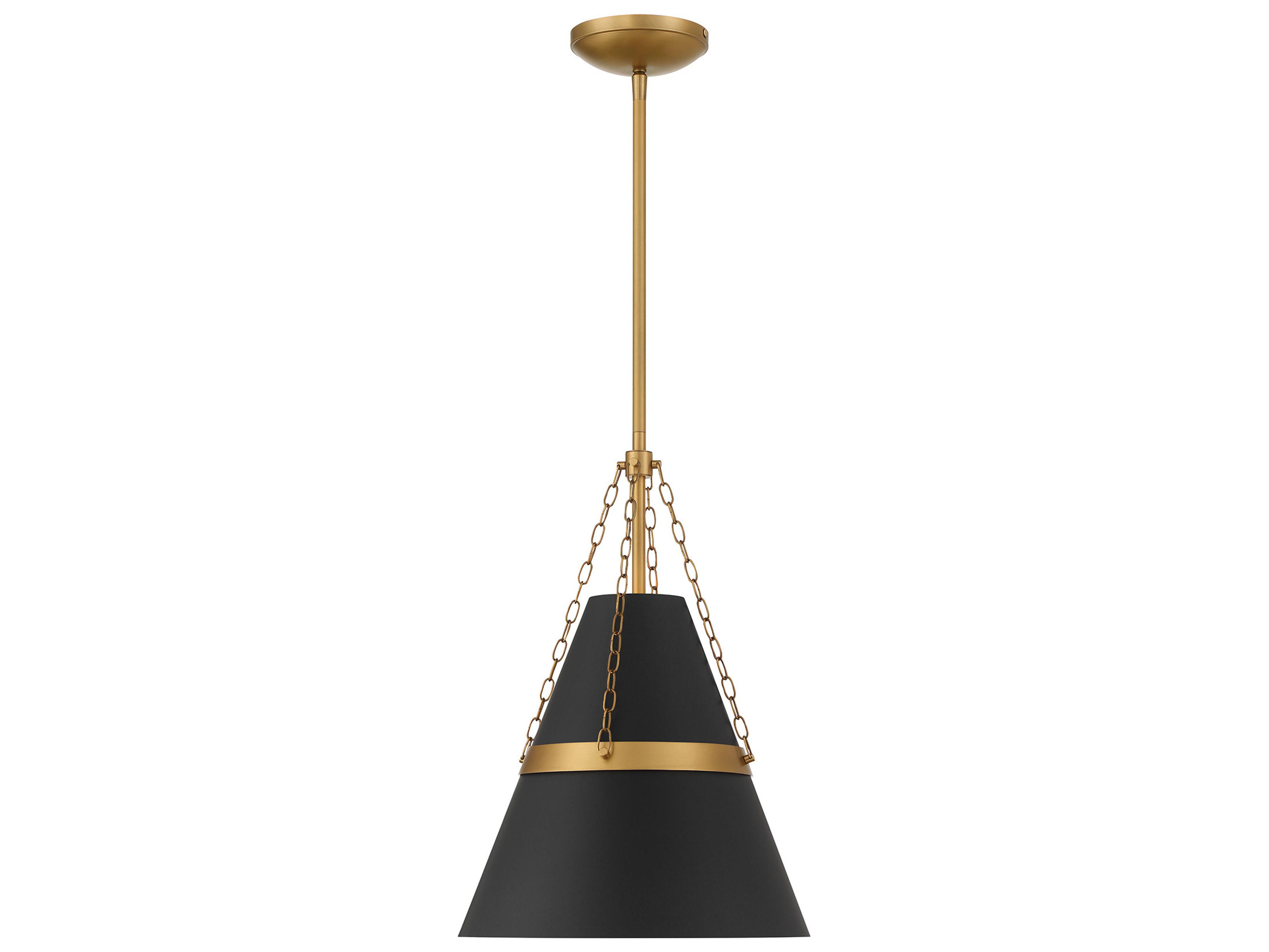 Minka Lavery Springfield 1-Light Legacy Brass Dark Matte Black Mini Pendant