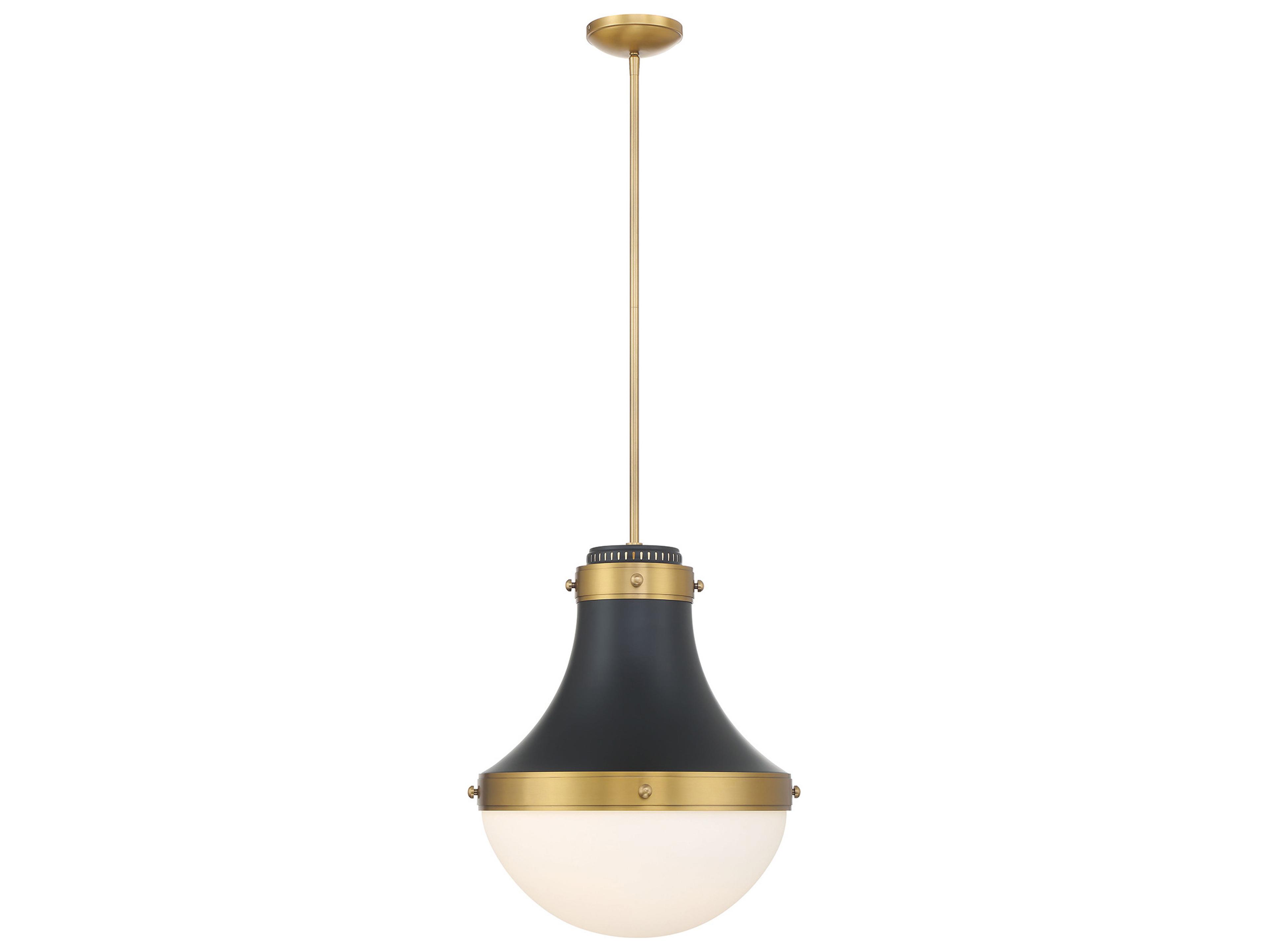 Minka Lavery Purelight 1-Light Legacy Brass Dark Matte Black Pendant