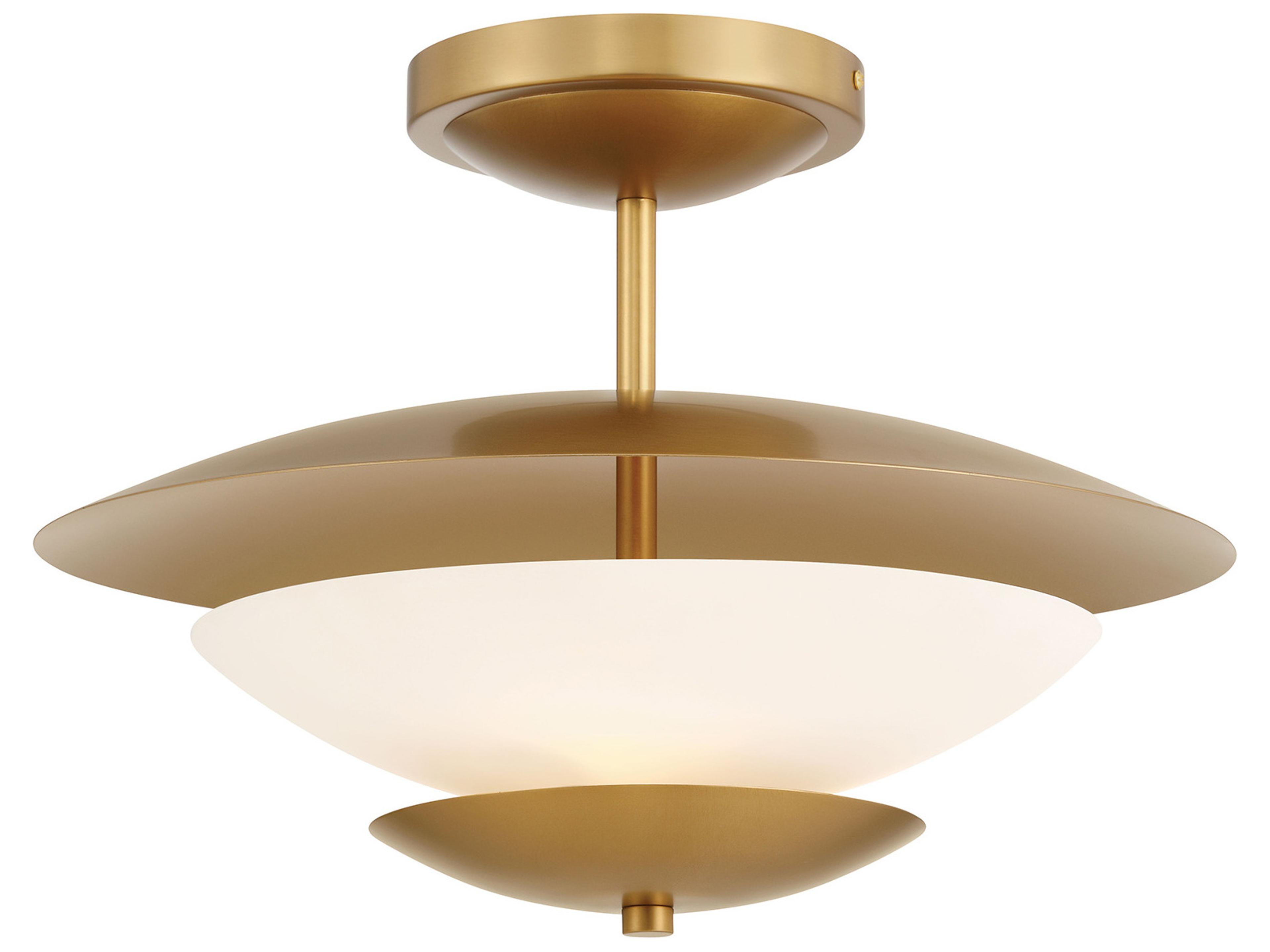 Minka Lavery Solara 3-Light Legacy Brass Bowl Tiered Semi Flush Mount