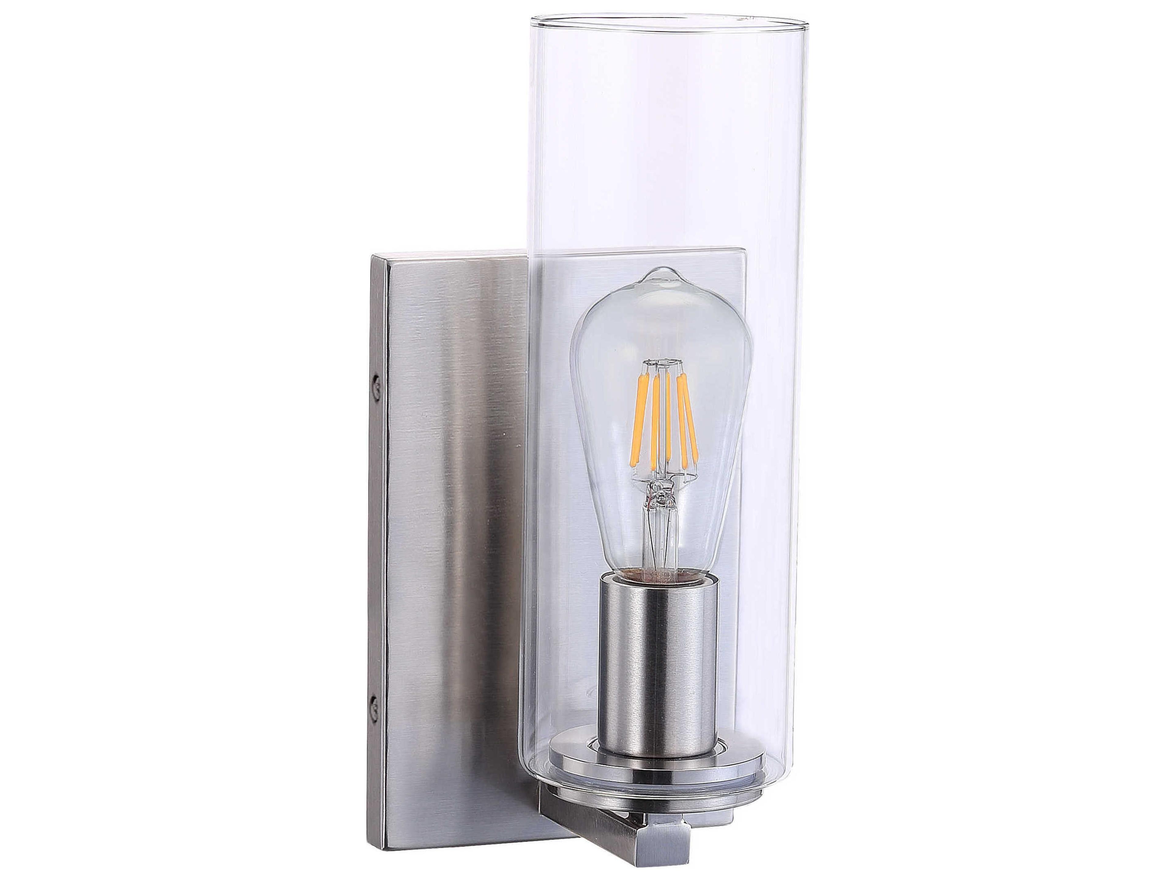 Minka Lavery Acacia 1-Light Brushed Nickel Glass Wall Sconce