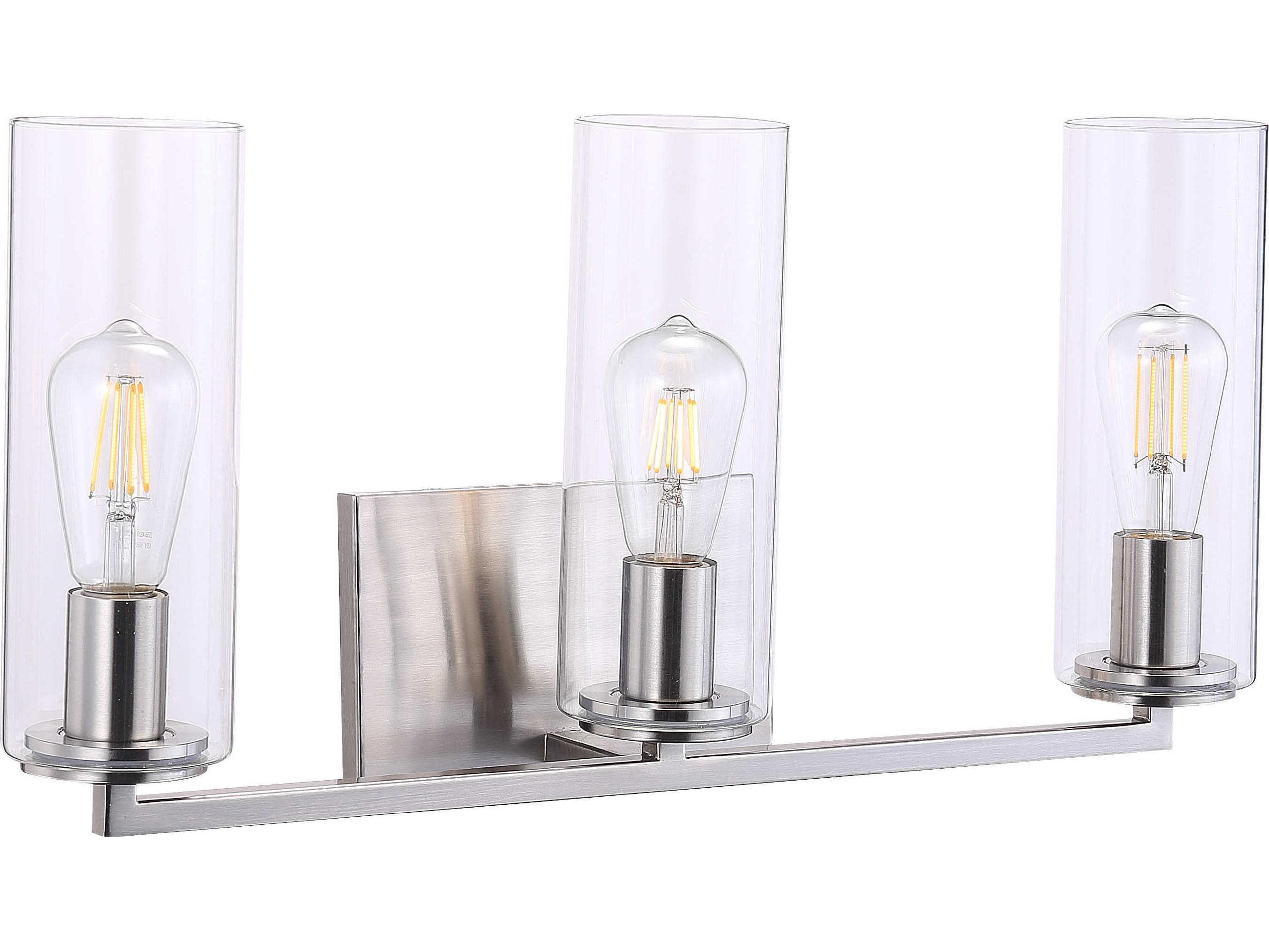 Minka Lavery Acacia 3-Light Brushed Nickel Glass Vanity Light
